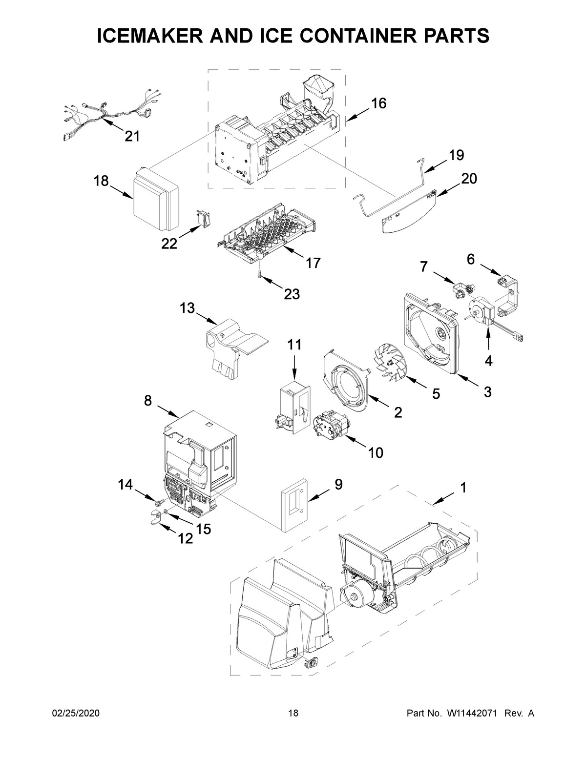 10 - ICEMAKER AND ICE CONTAINER PARTS