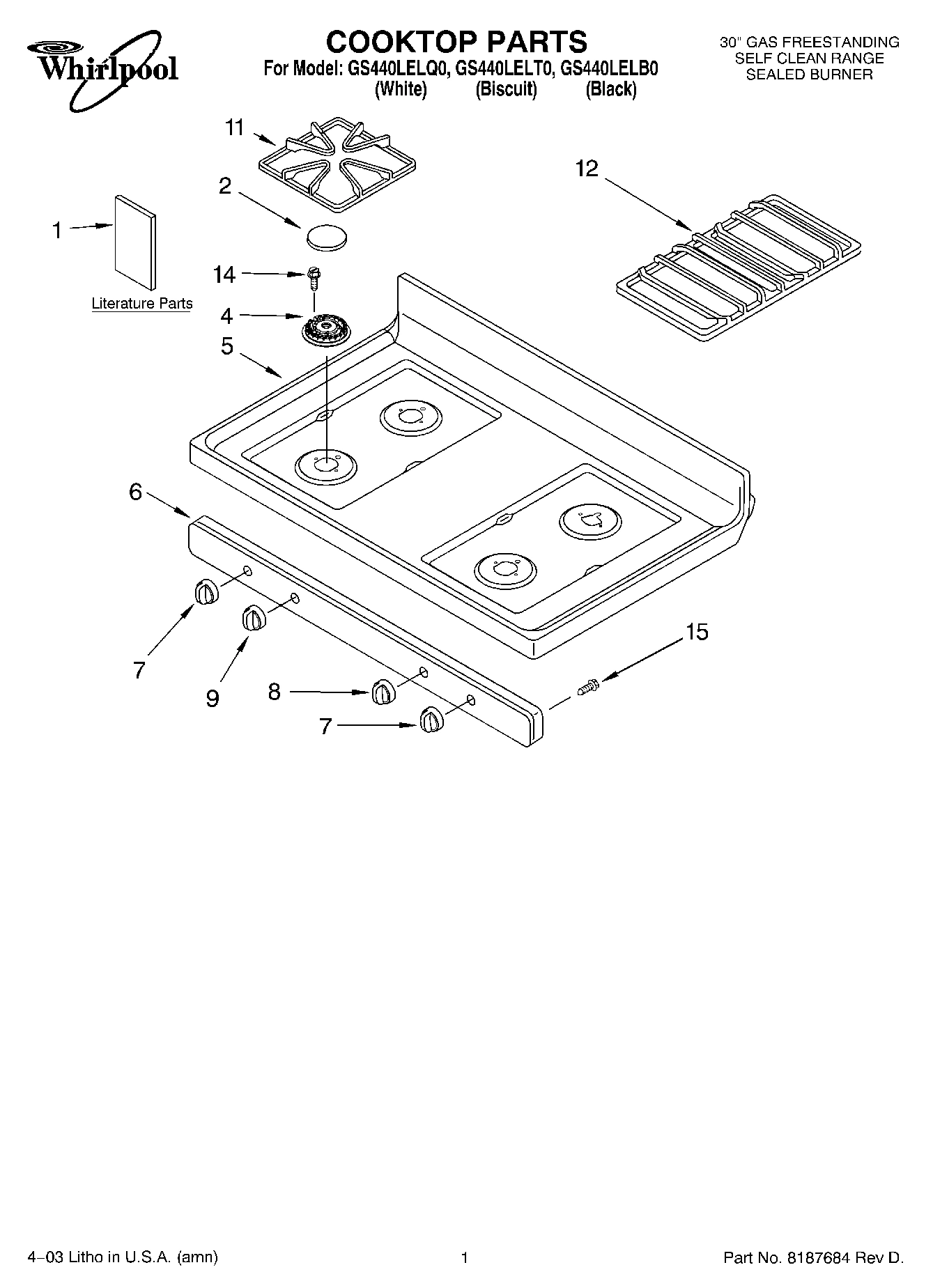 01 - COOKTOP PARTS