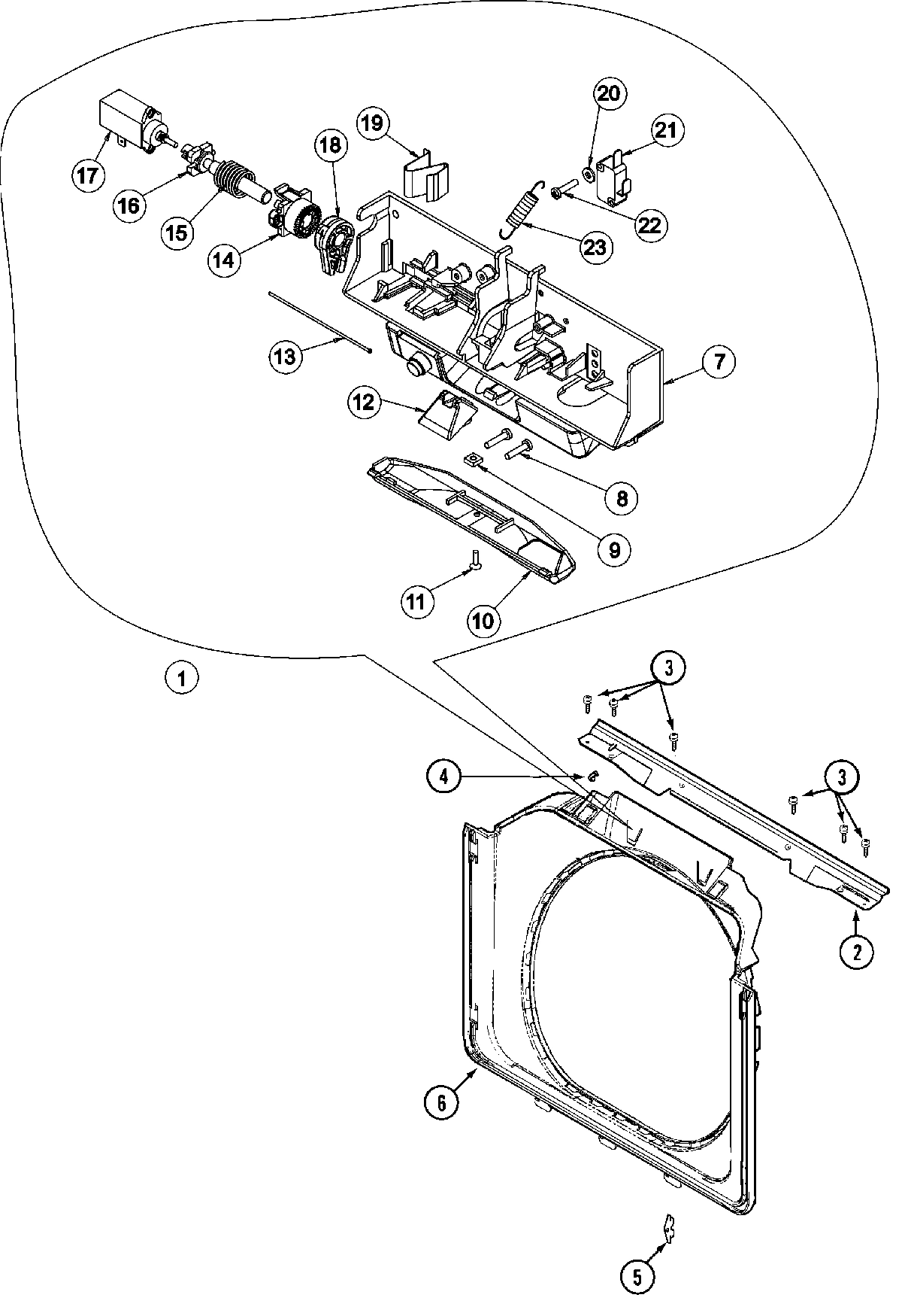 10 - DOOR SHROUD & DOOR LATCH ASSEMBLY