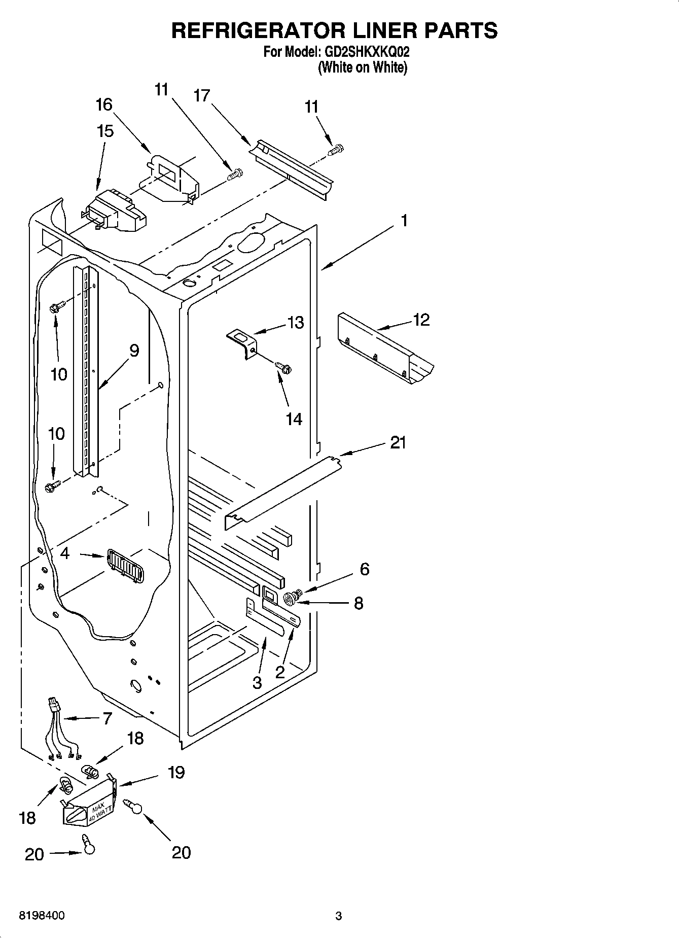 02 - REFRIGERATOR LINER PARTS