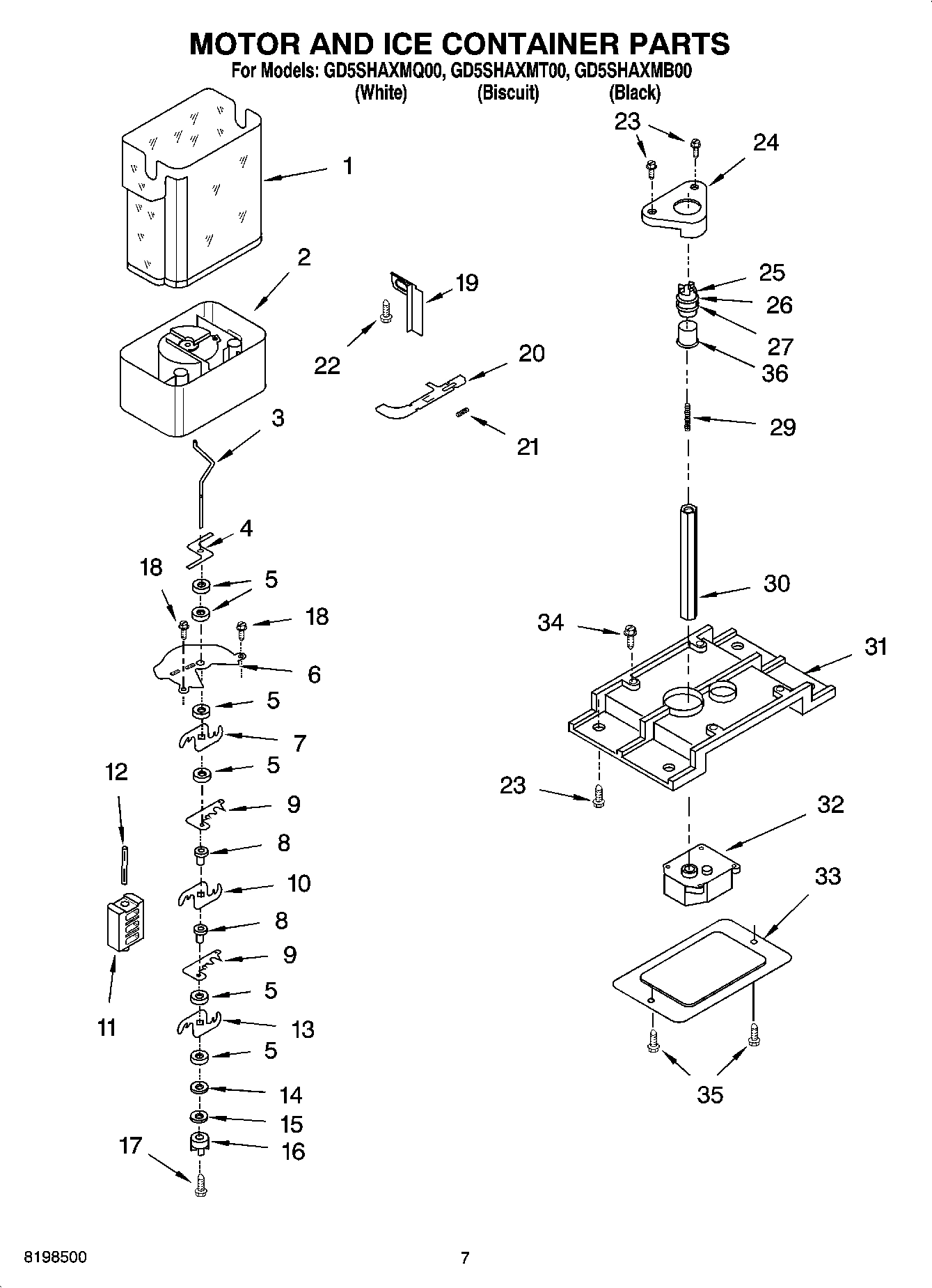 05 - MOTOR AND ICE CONTAINER PARTS