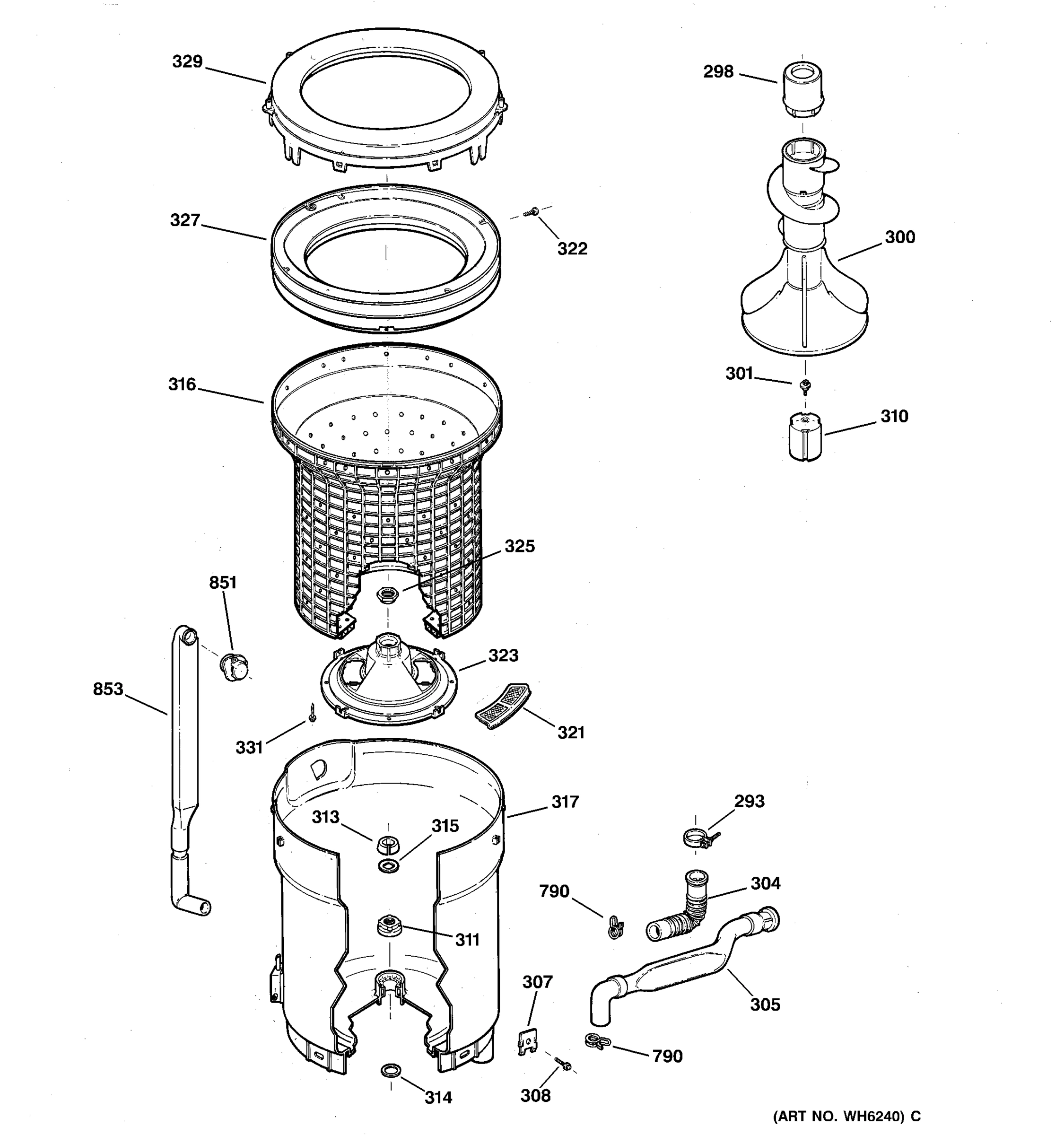 TUB, BASKET & AGITATOR