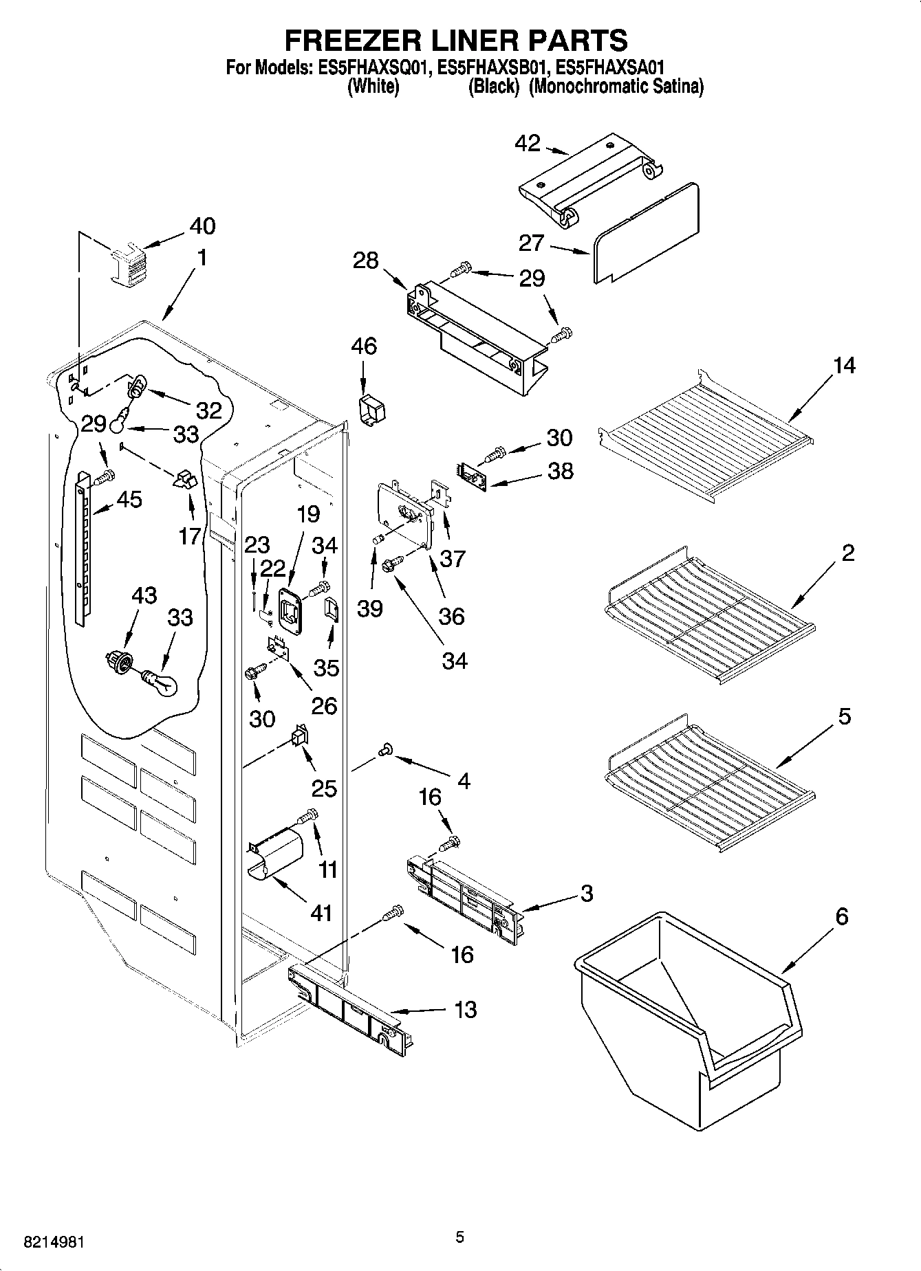 04 - FREEZER LINER PARTS