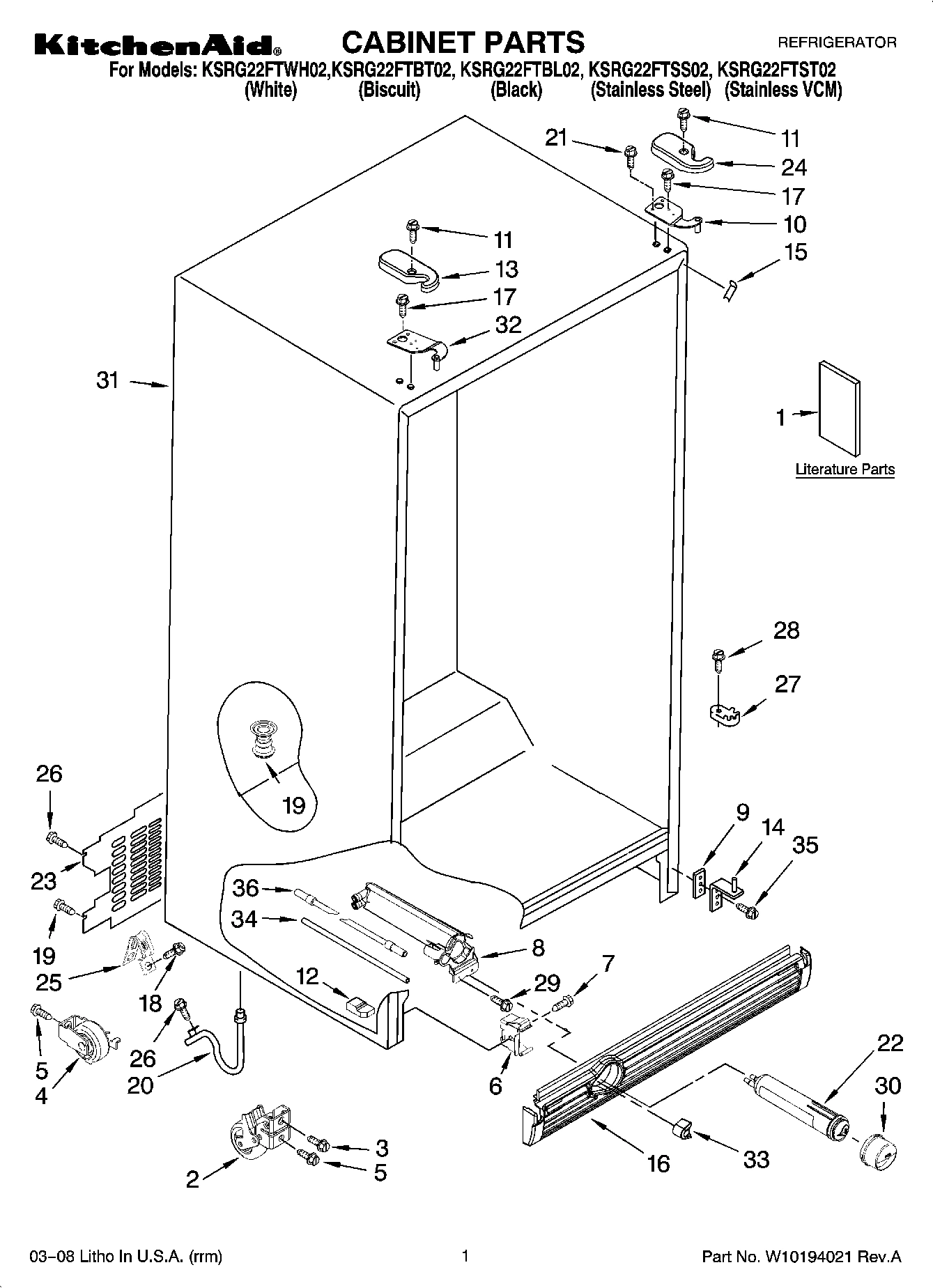 01 - CABINET PARTS