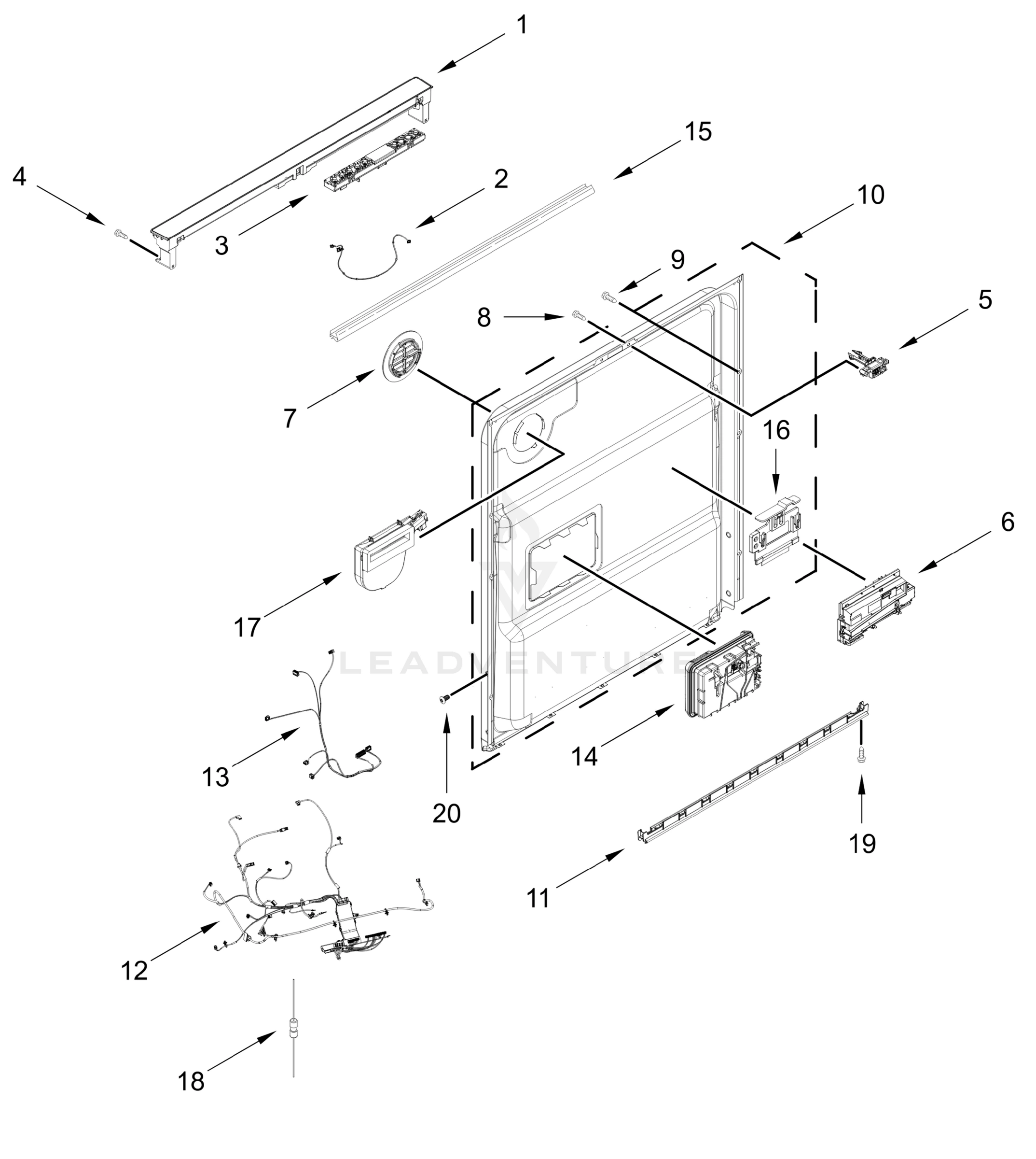 CONTROL PANEL AND INNER DOOR PARTS
