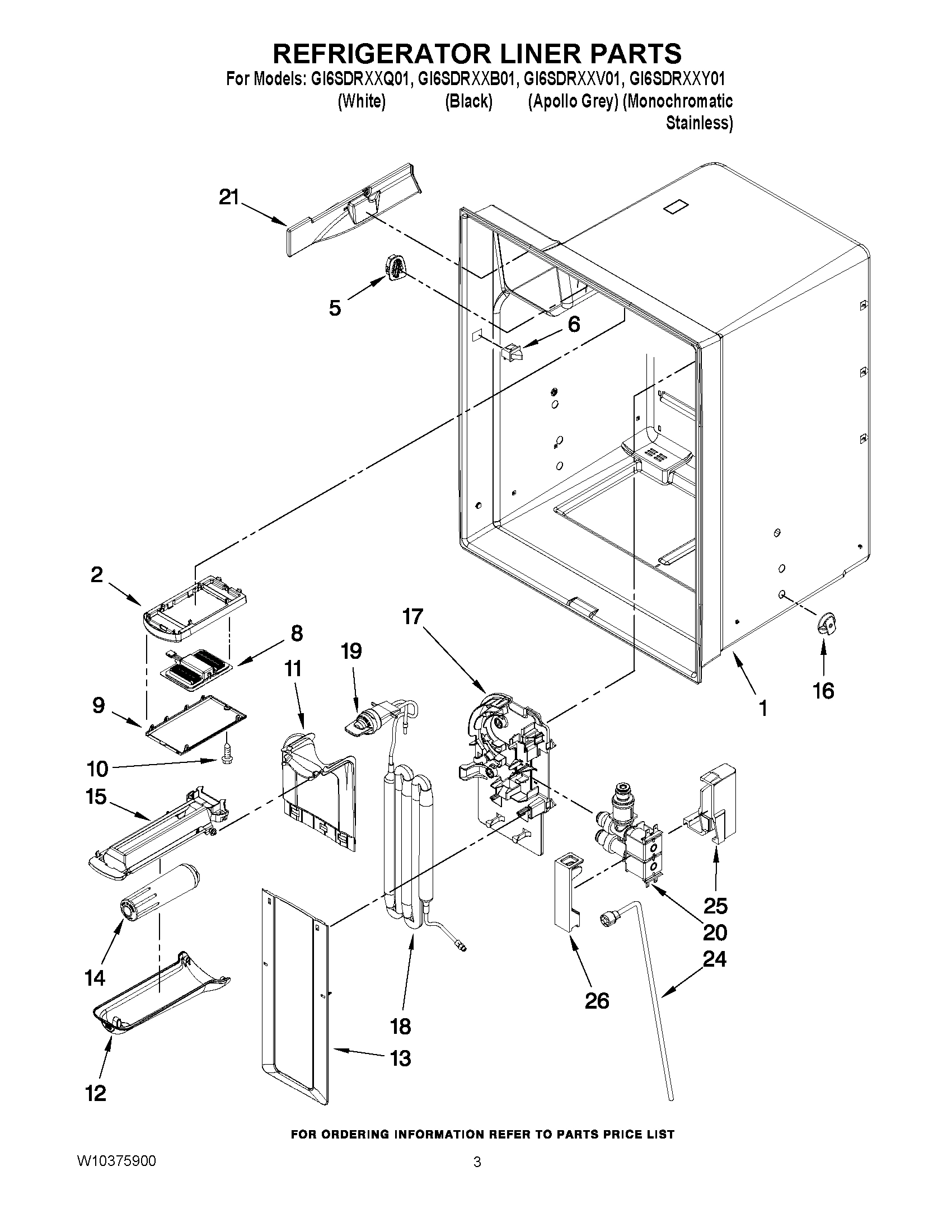 02 - REFRIGERATOR LINER PARTS