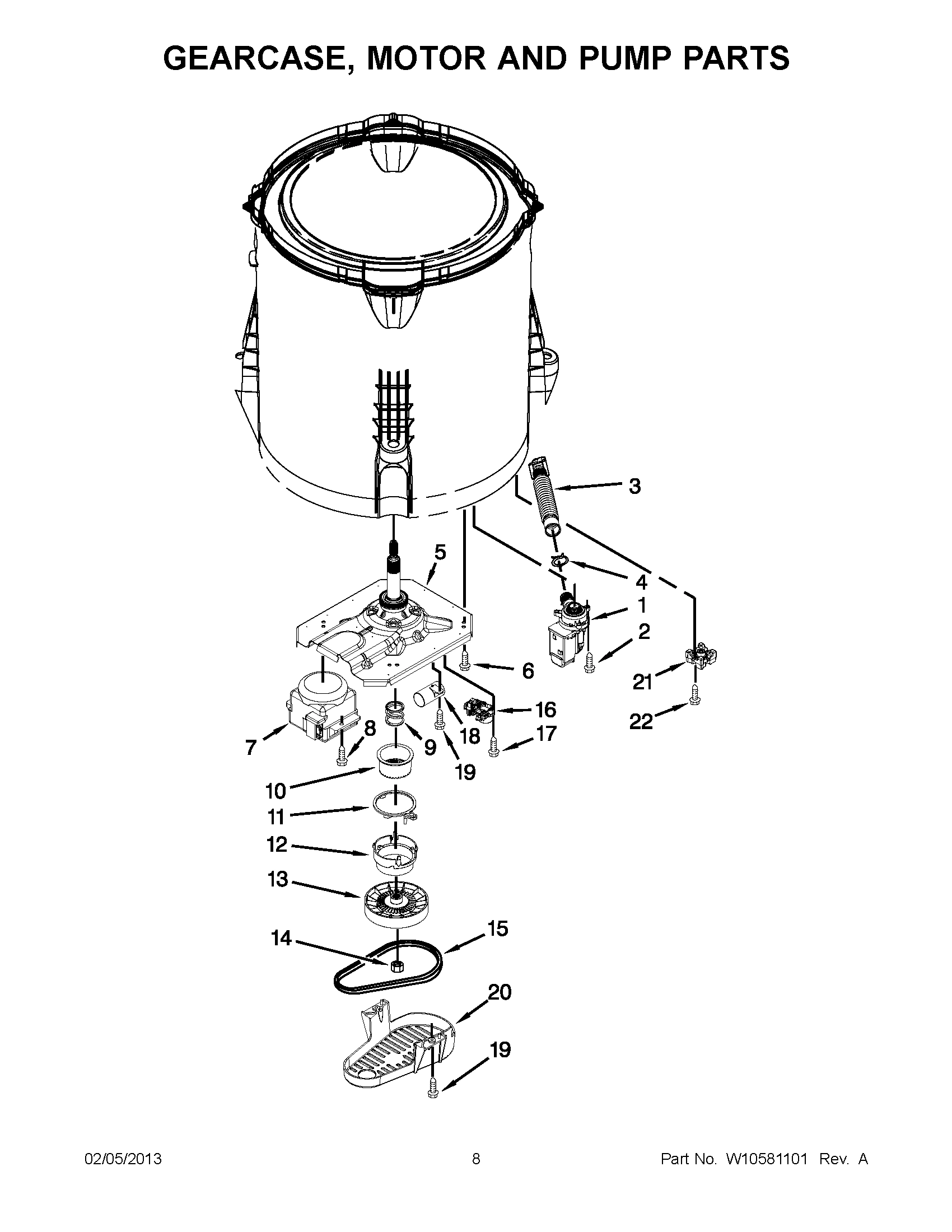 04 - GEARCASE, MOTOR AND PUMP PARTS