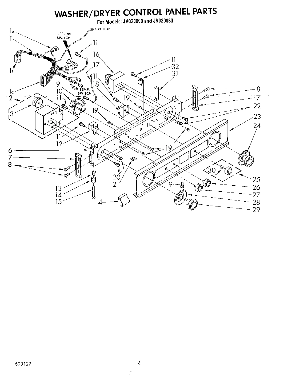02 - WASHER/DRYER CONTROL PANEL