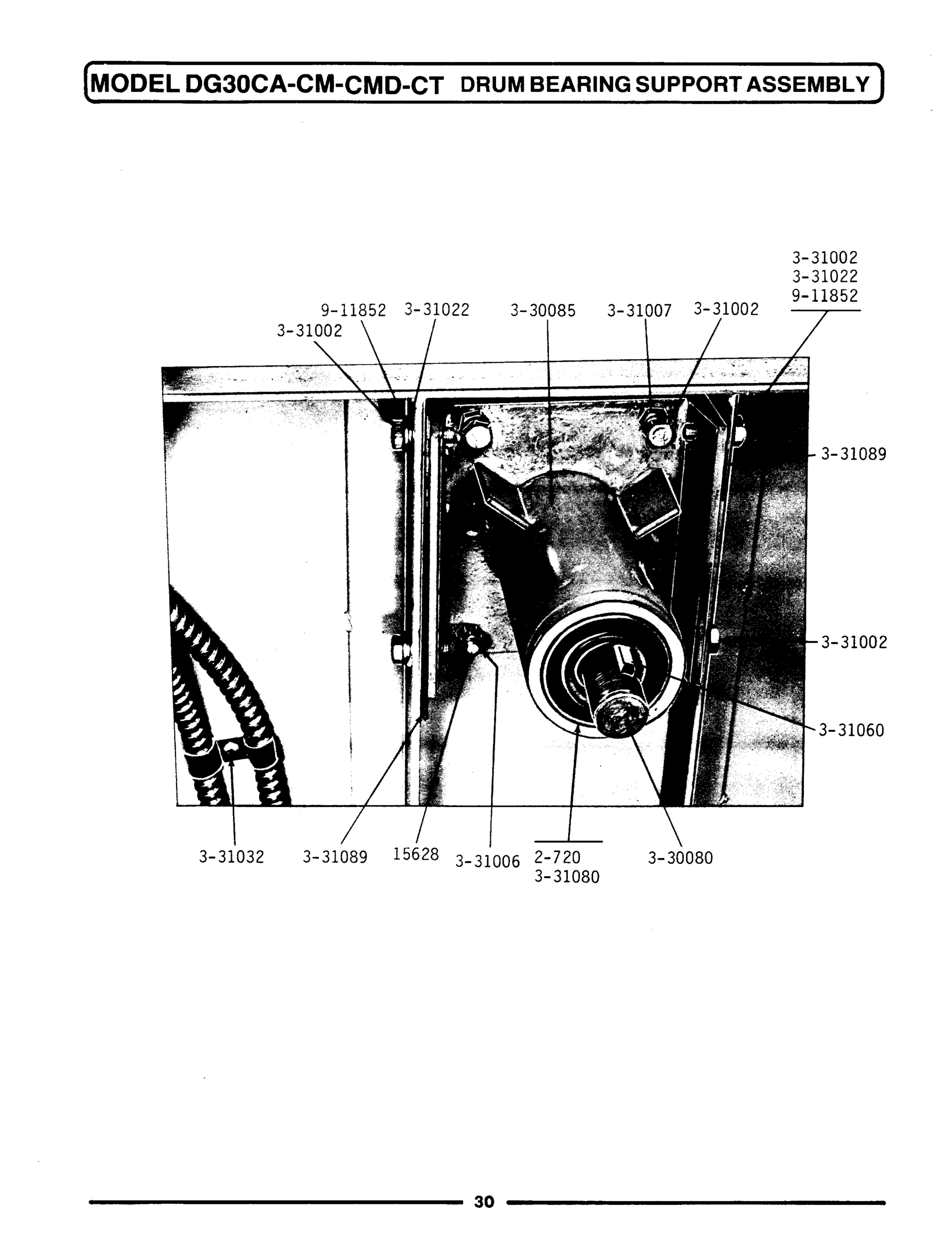 10 - DRUM BEARING SUPPORT ASSEMBLY