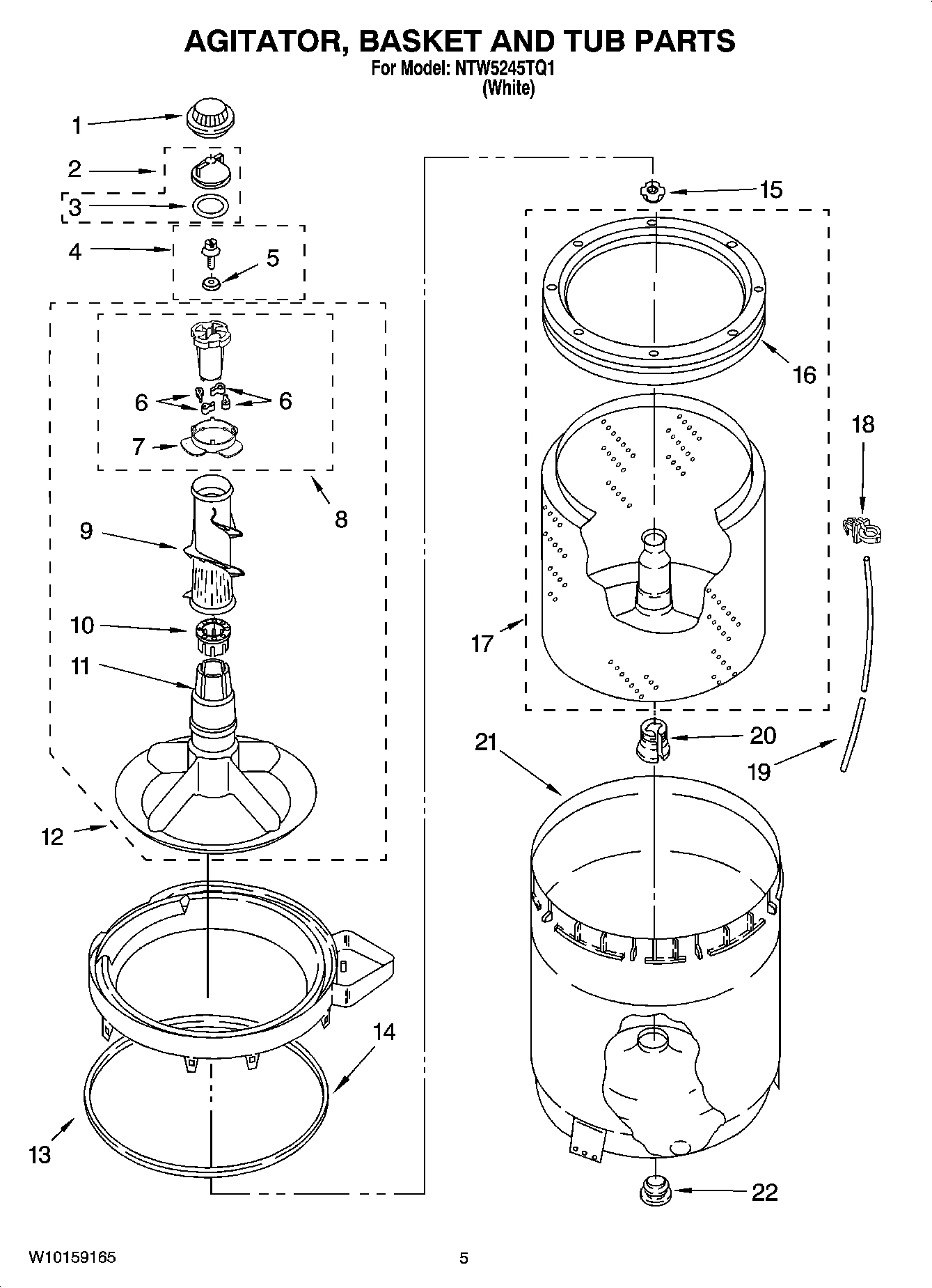 03 - AGITATOR, BASKET AND TUB PARTS