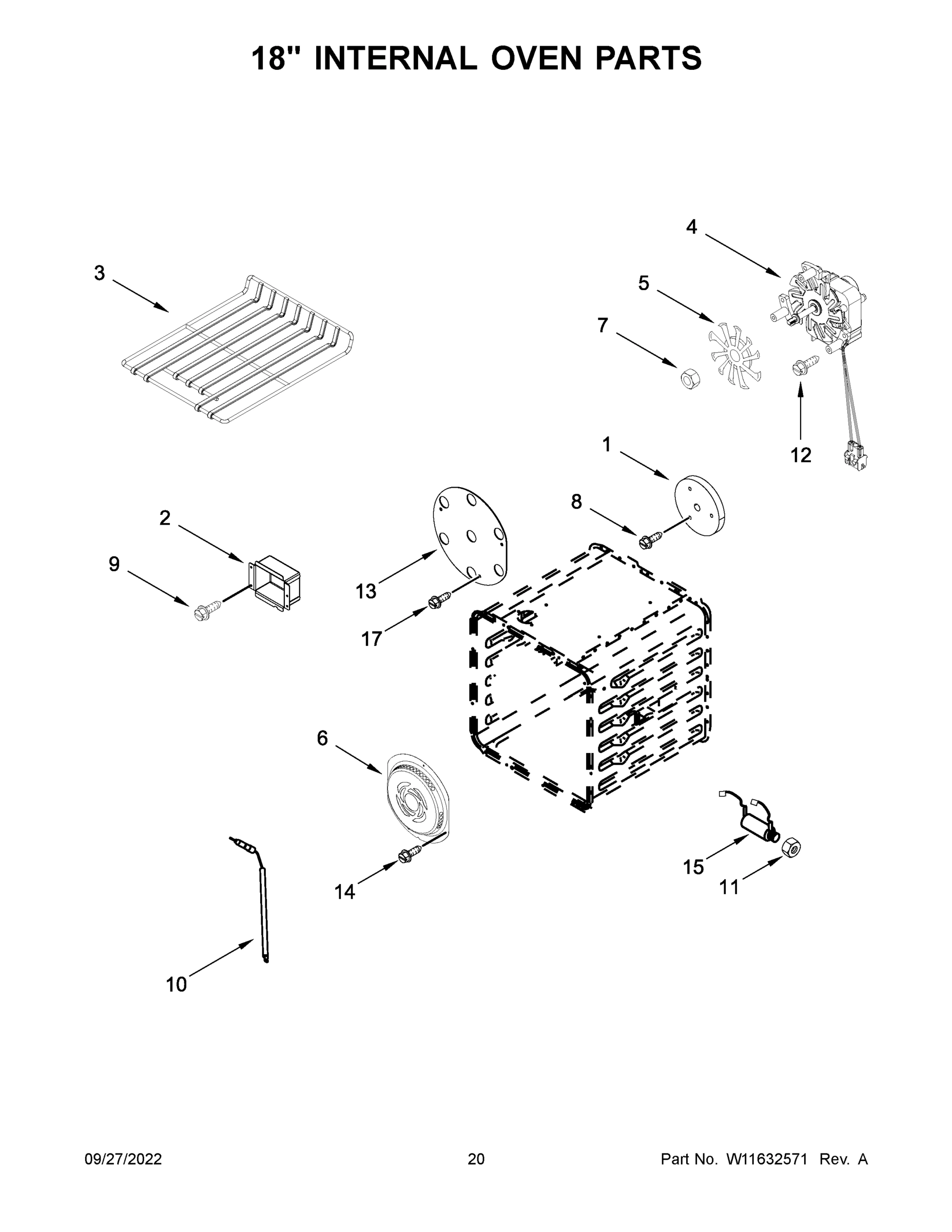 11 - 18" INTERNAL OVEN PARTS