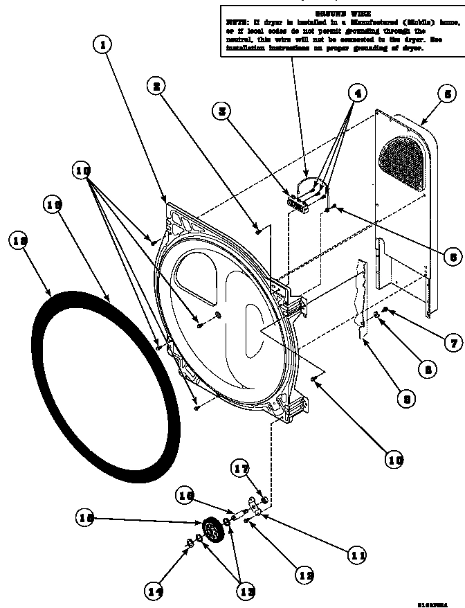 12 - REAR BLKHD,FELT SEAL, ROLLER & TERM BLK