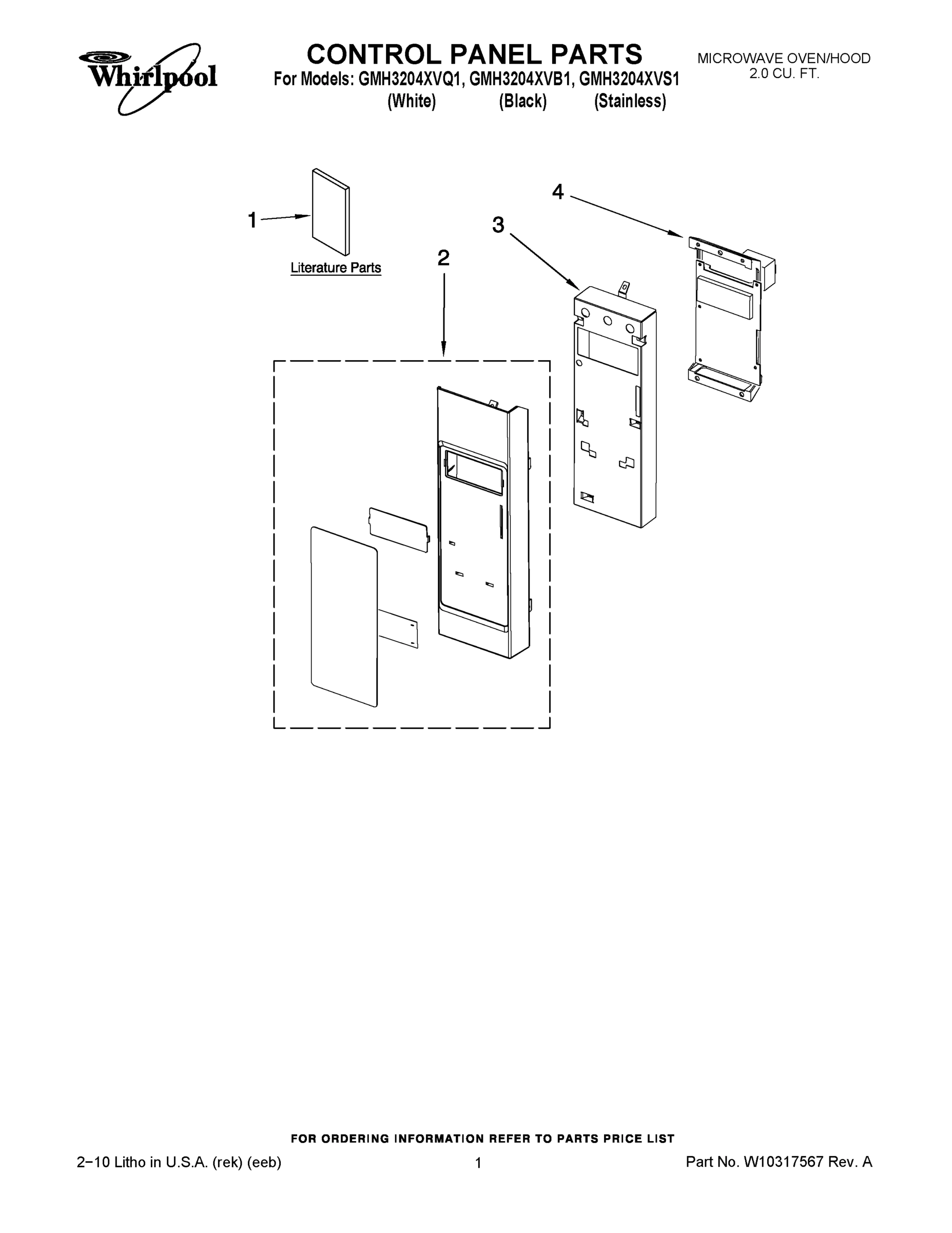 01 - CONTROL PANEL PARTS