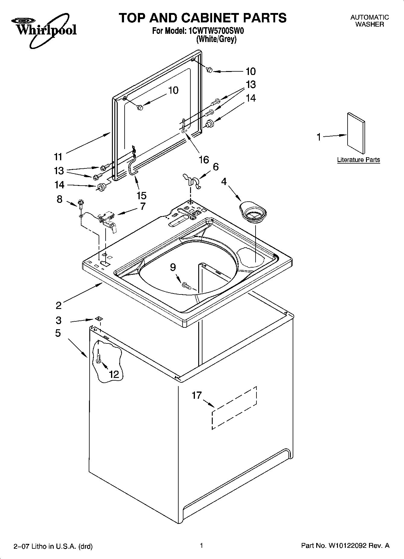 01 - TOP AND CABINET PARTS