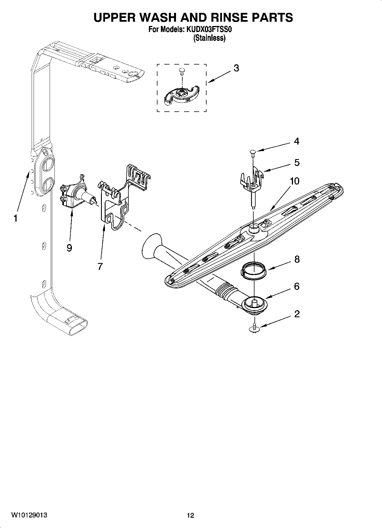 10 - UPPER WASH AND RINSE PARTS