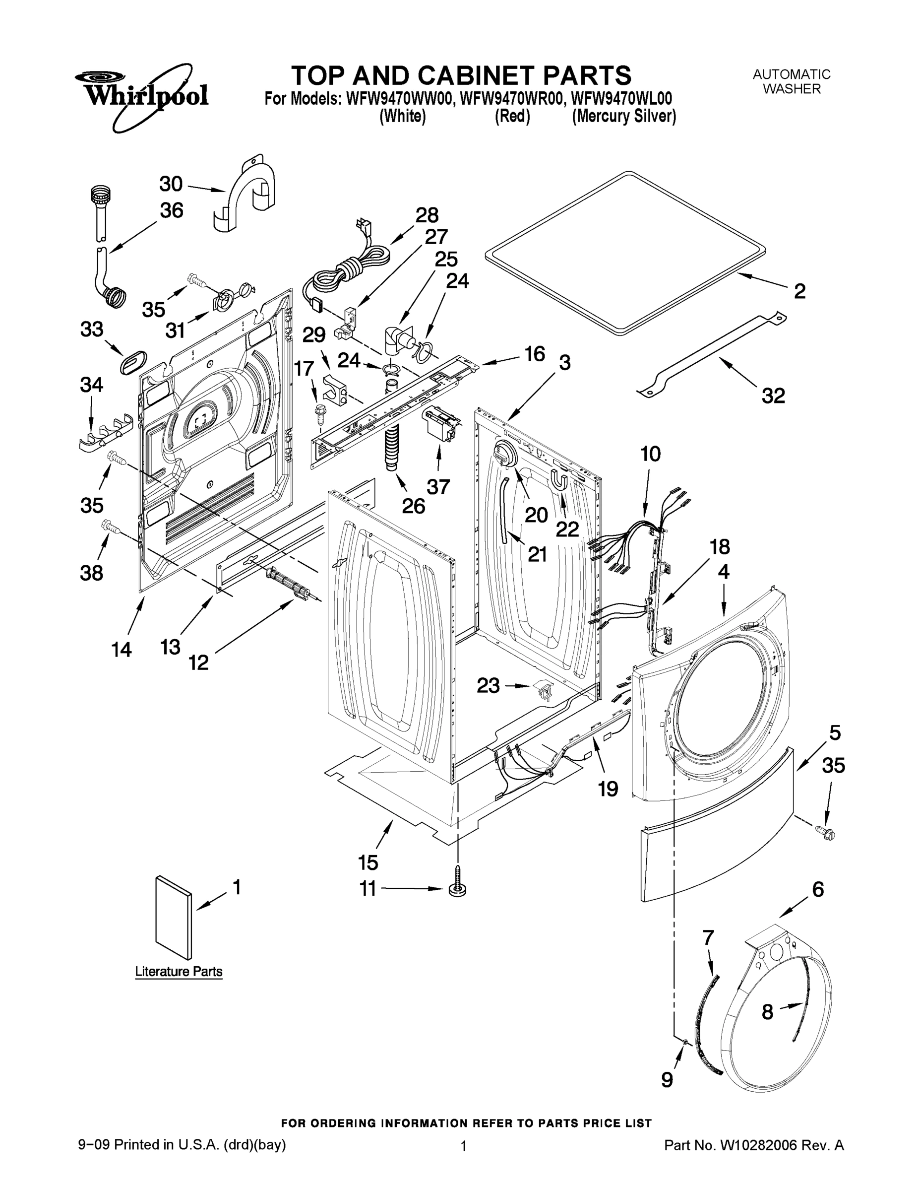 01 - TOP AND CABINET PARTS