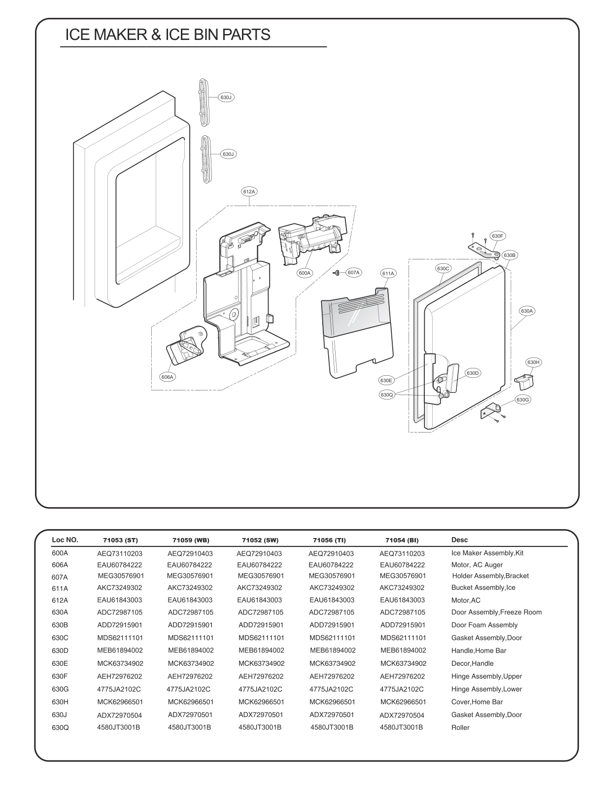 ICEMAKER & ICE BIN PARTS