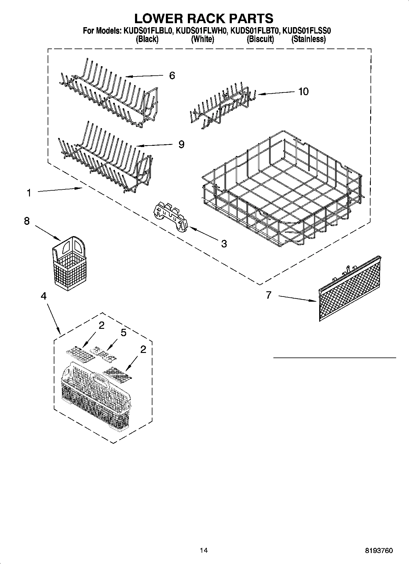 11 - LOWER RACK PARTS