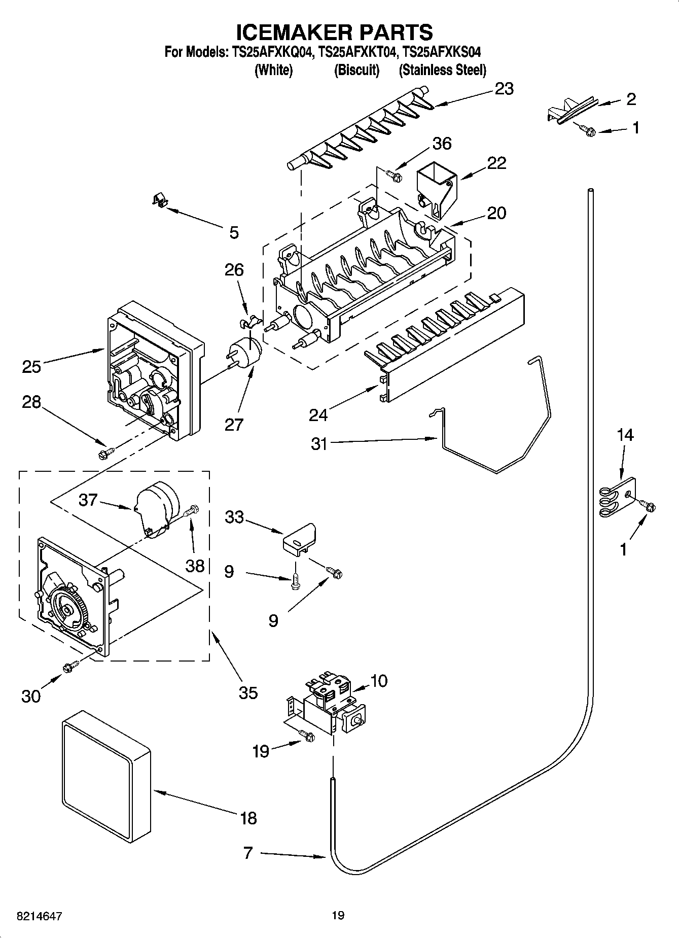 12 - ICEMAKER PARTS, OPTIONAL PARTS