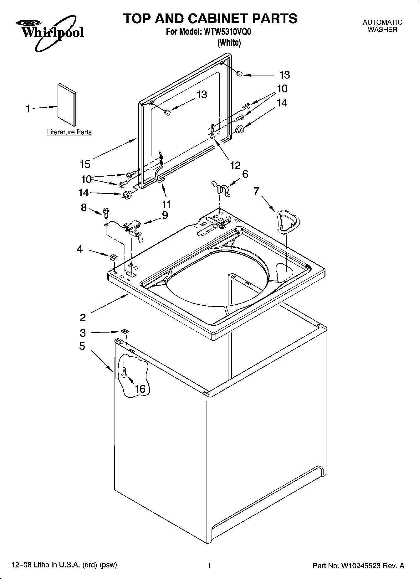 01 - TOP AND CABINET PARTS