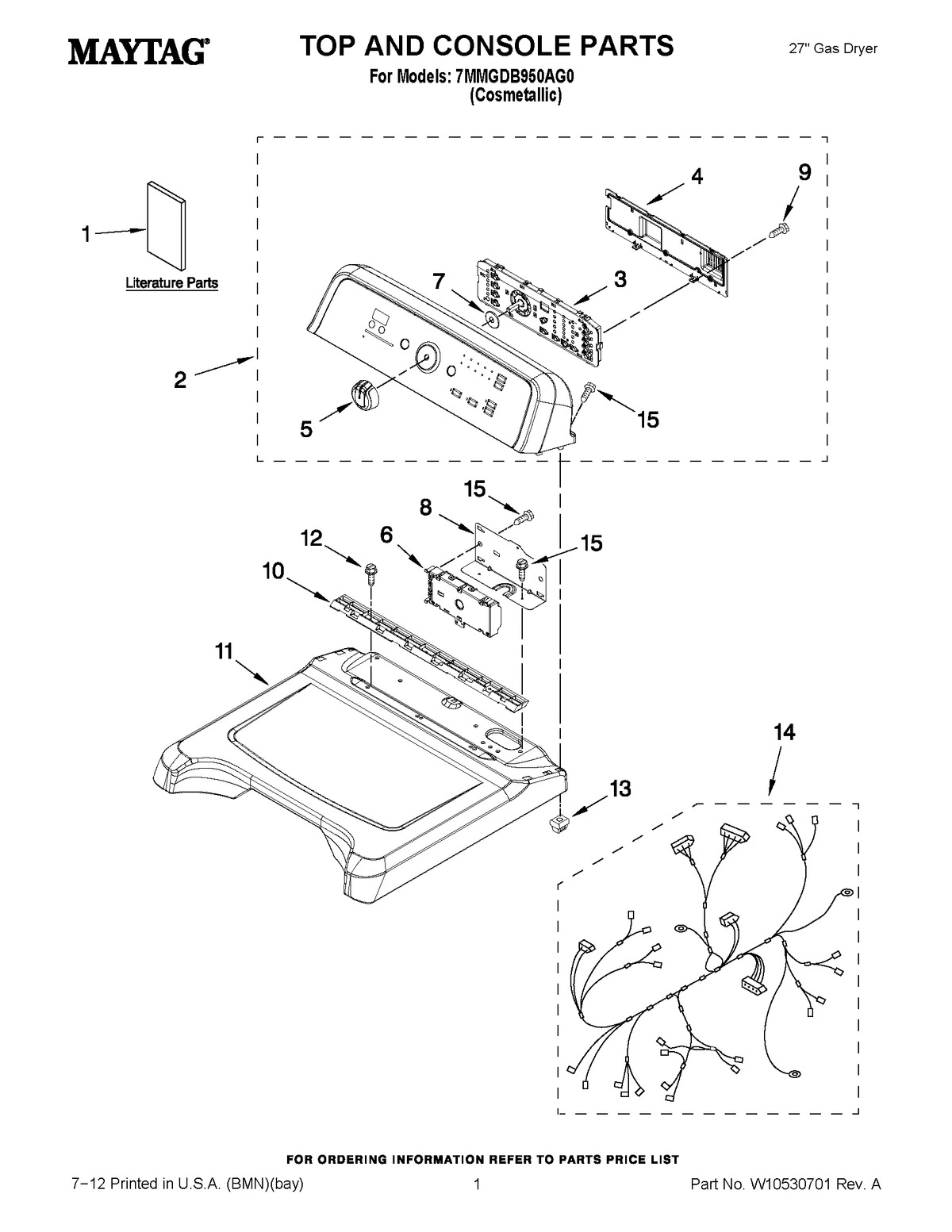 01 - TOP AND CONSOLE PARTS