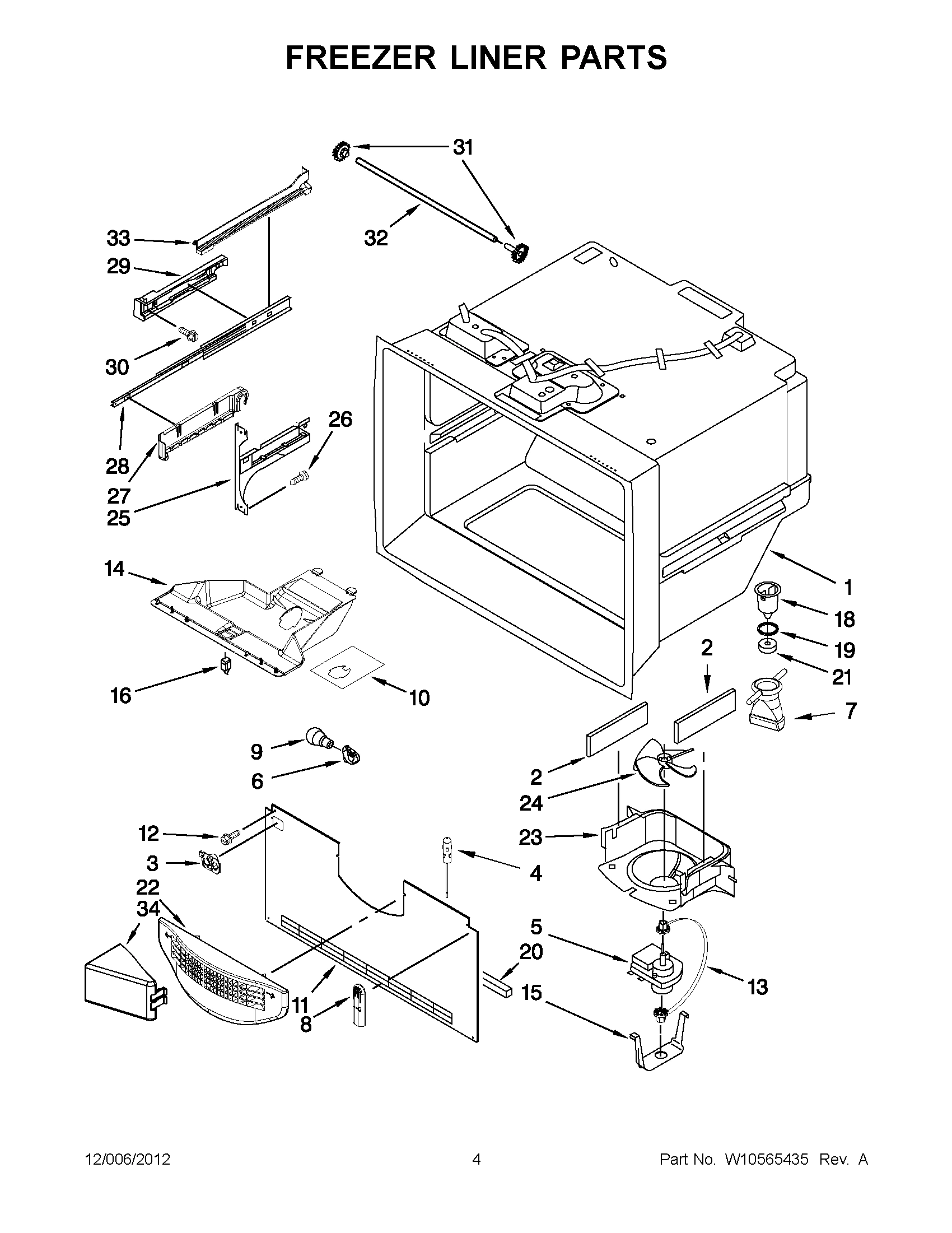 02 - FREEZER LINER PARTS