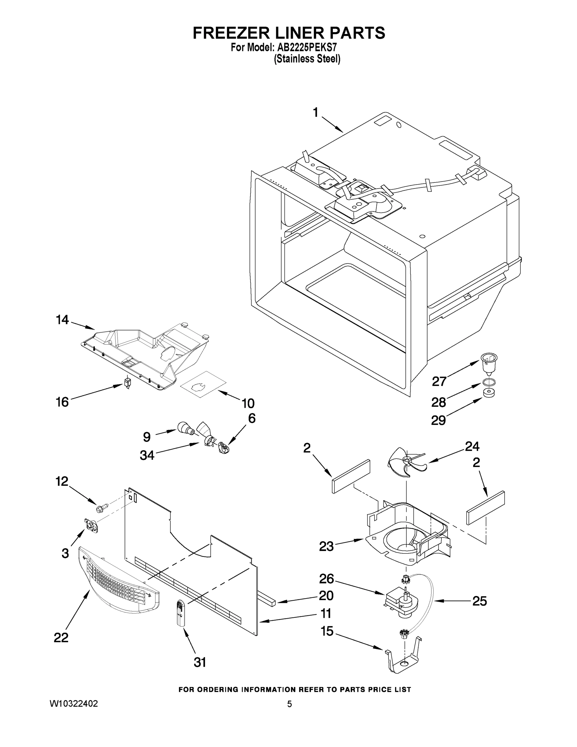 03 - FREEZER LINER PARTS