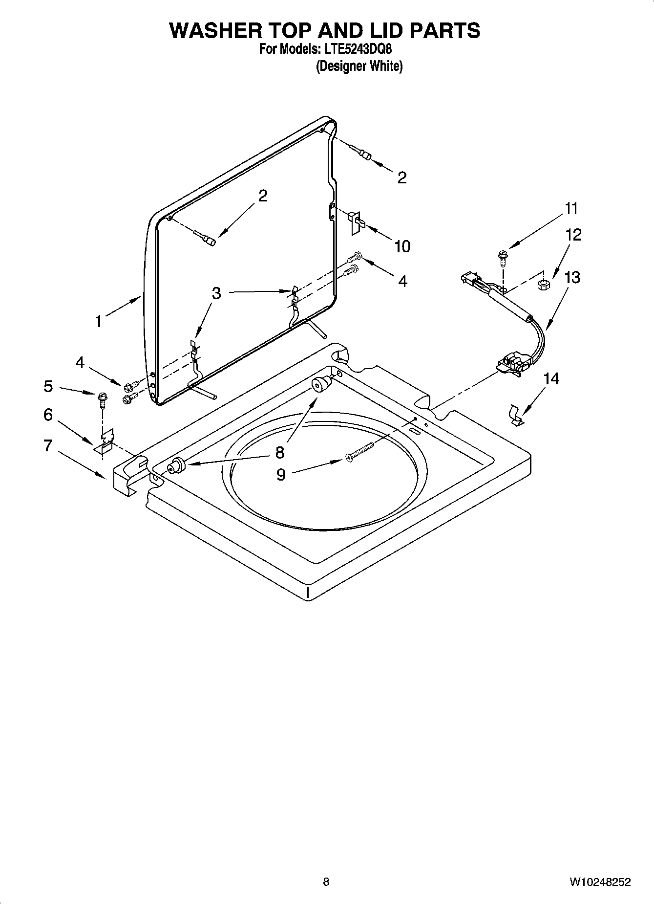 06 - WASHER TOP AND LID PARTS