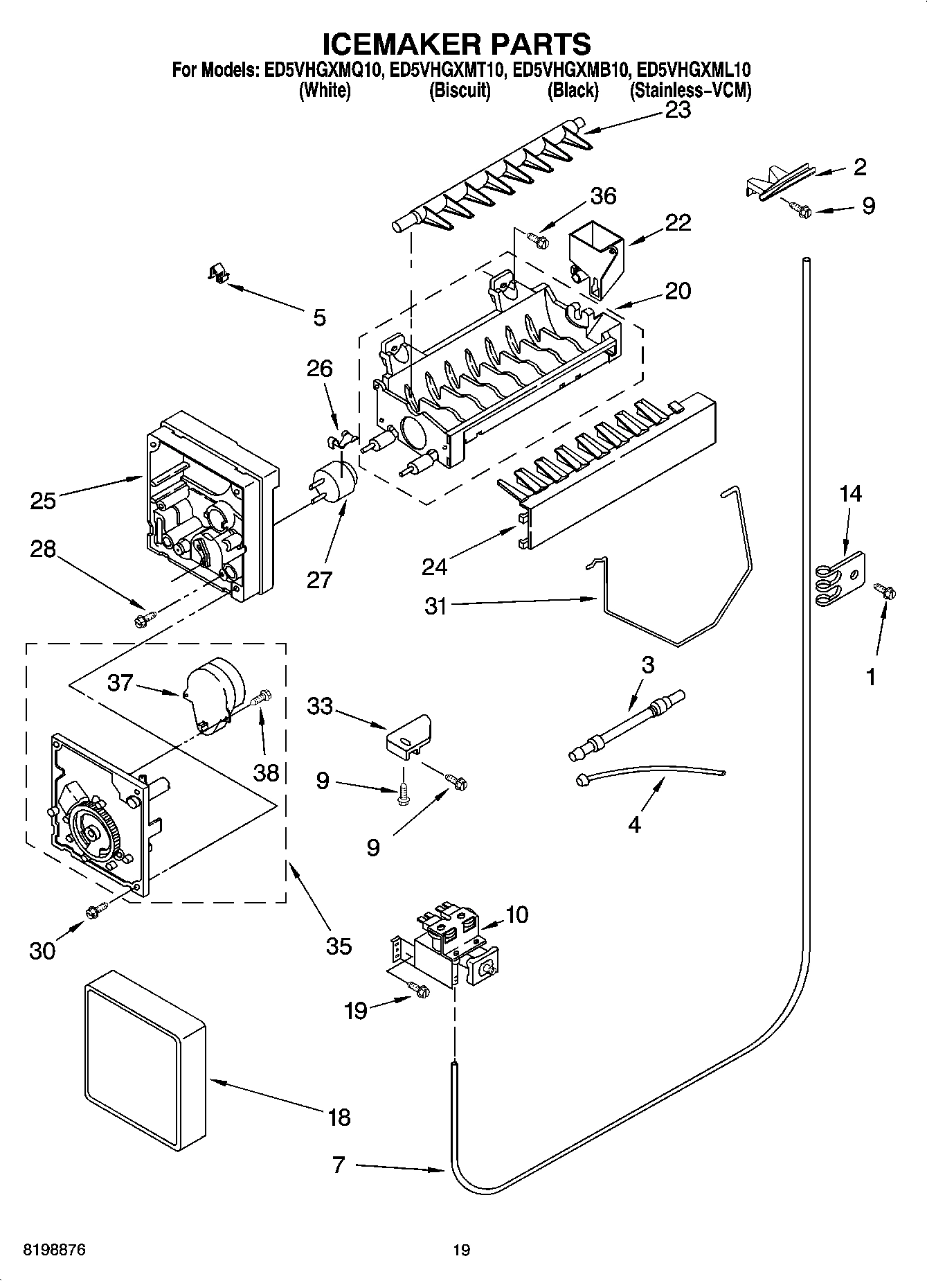 12 - ICEMAKER PARTS, PARTS NOT ILLUSTRATED
