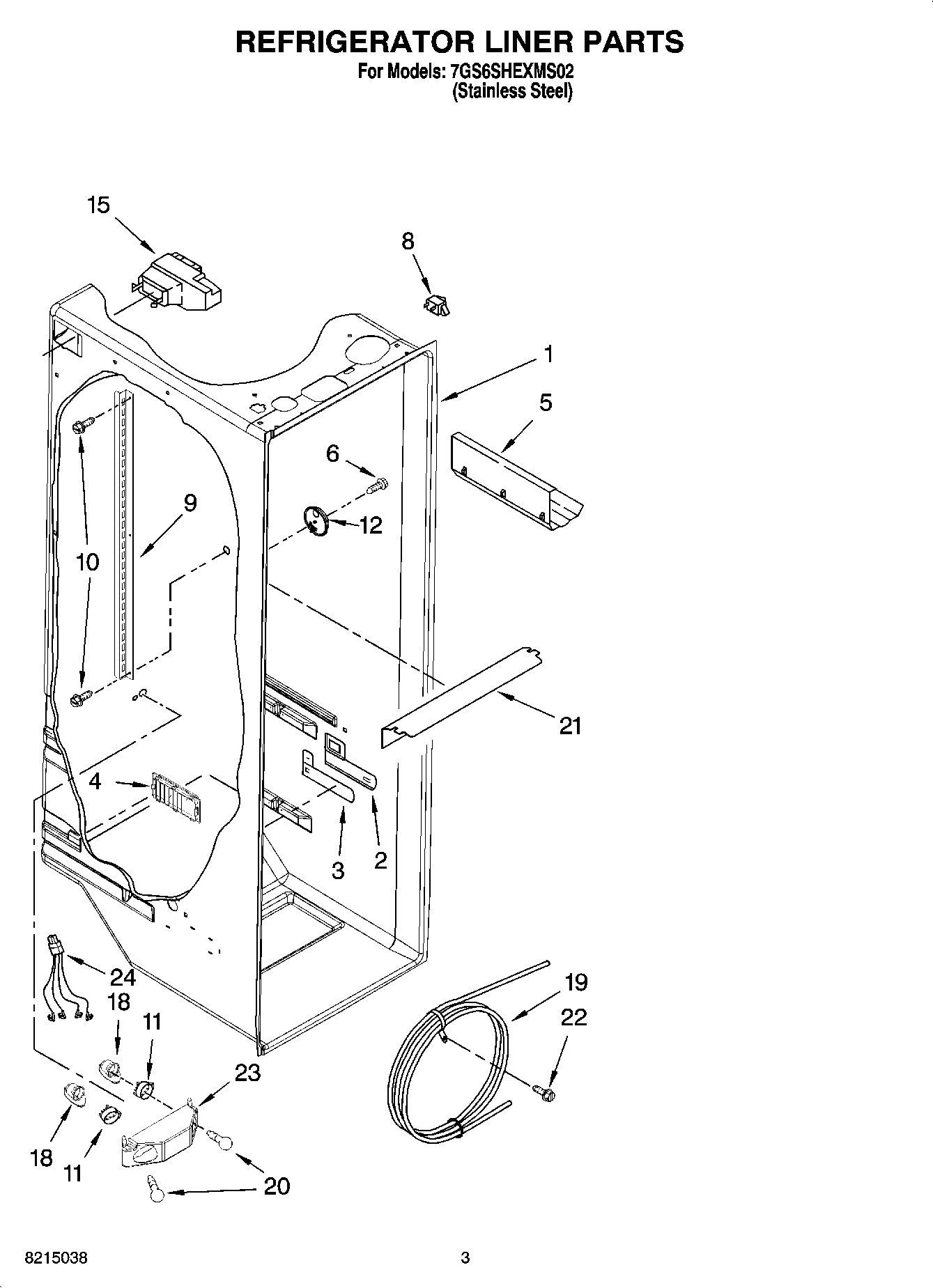 02 - REFRIGERATOR LINER PARTS