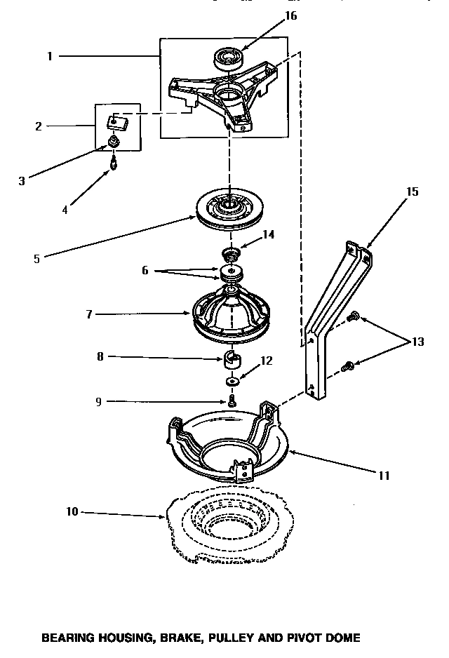 04 - BRG HSG/BRAKE/PULLEY & PIVOT DOME