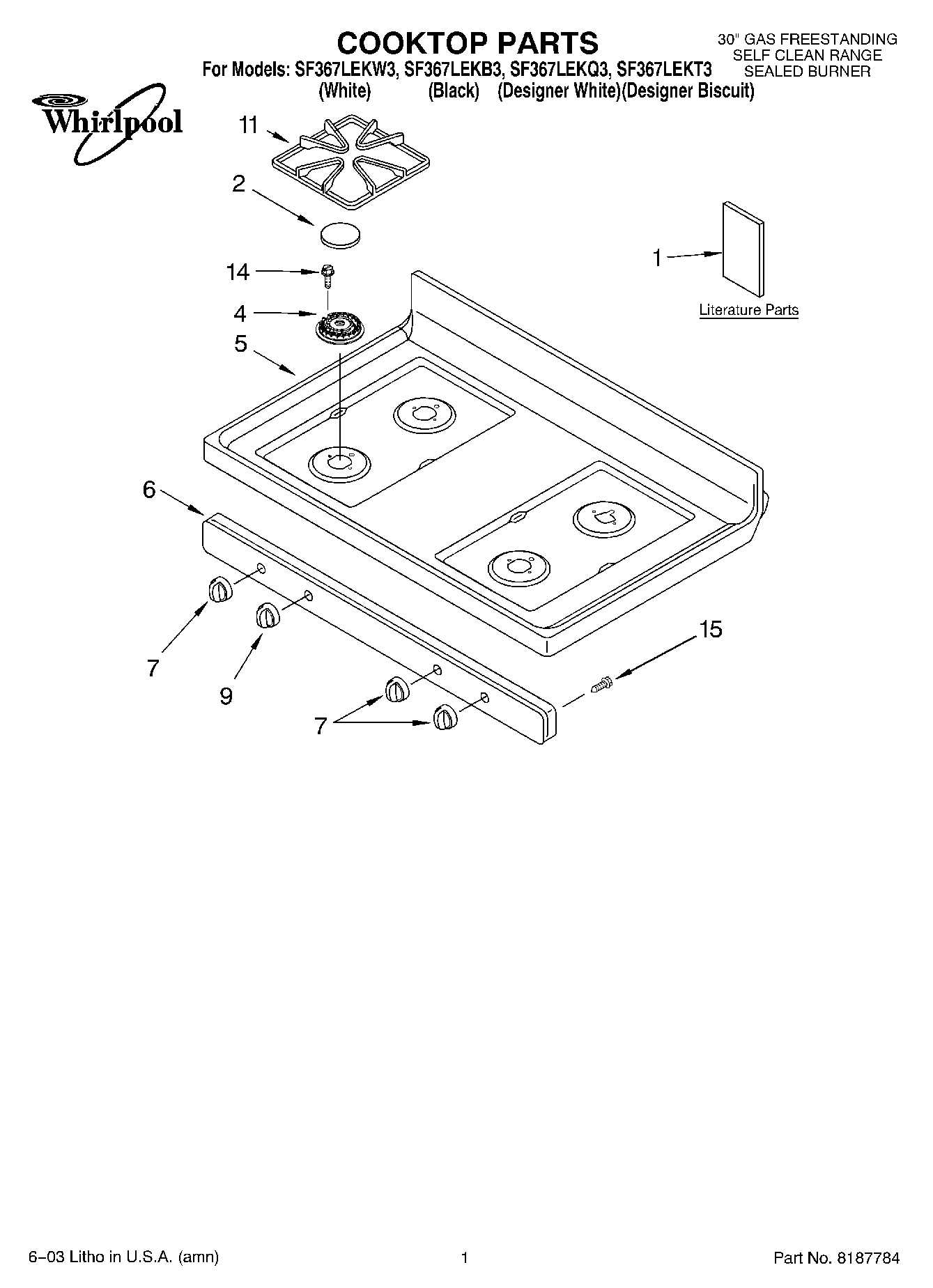 01 - COOKTOP PARTS