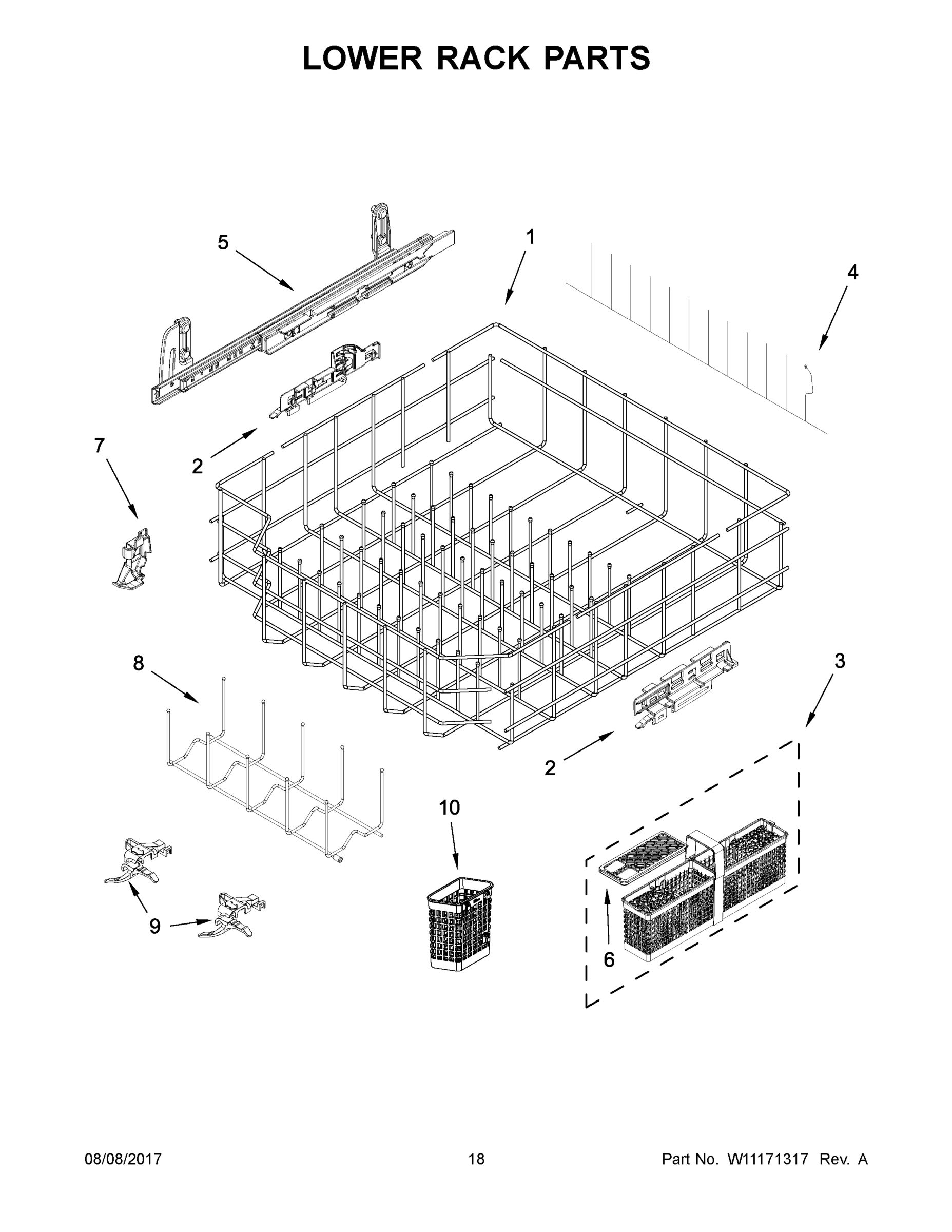 10 - LOWER RACK PARTS