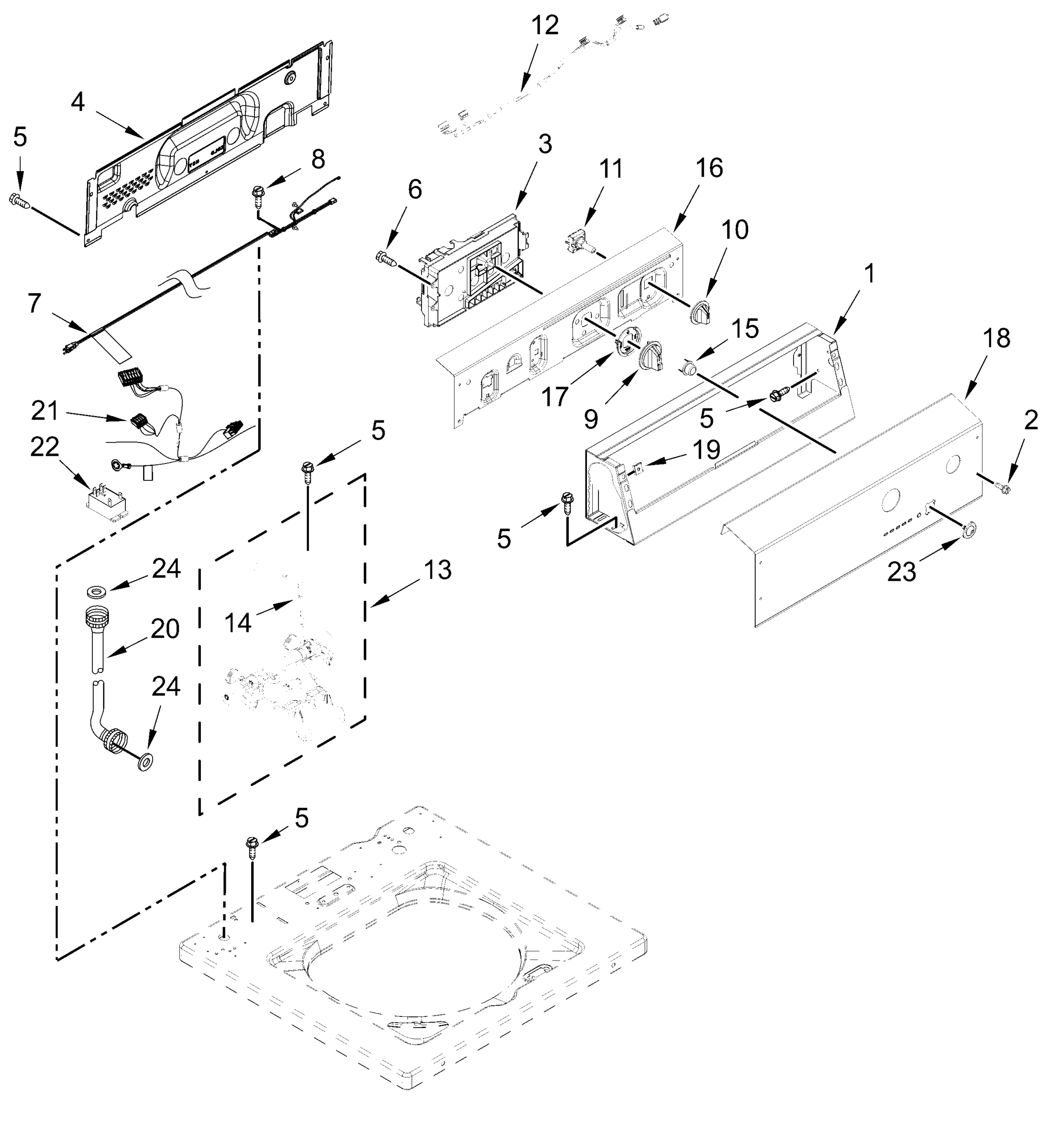 CONTROLS AND WATER INLET PARTS