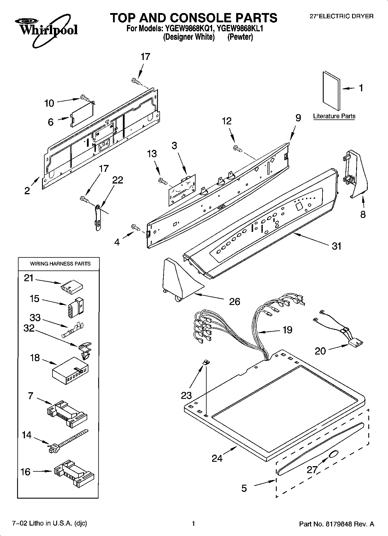 01 - TOP AND CONSOLE PARTS