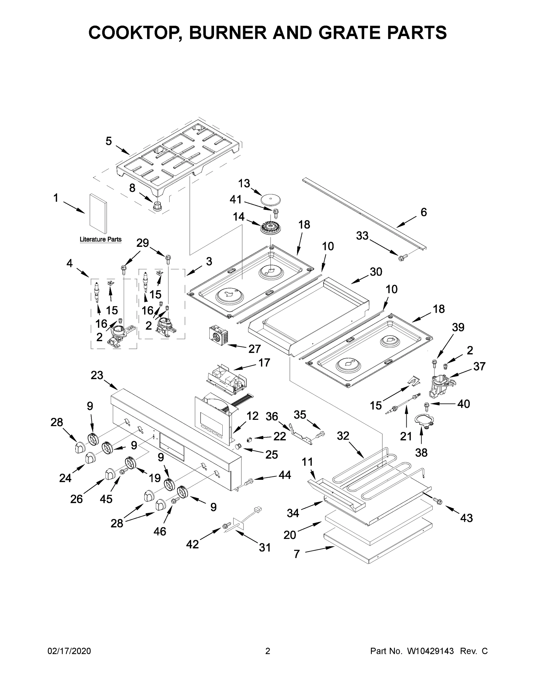 02 - COOKTOP, BURNER AND GRATE PARTS
