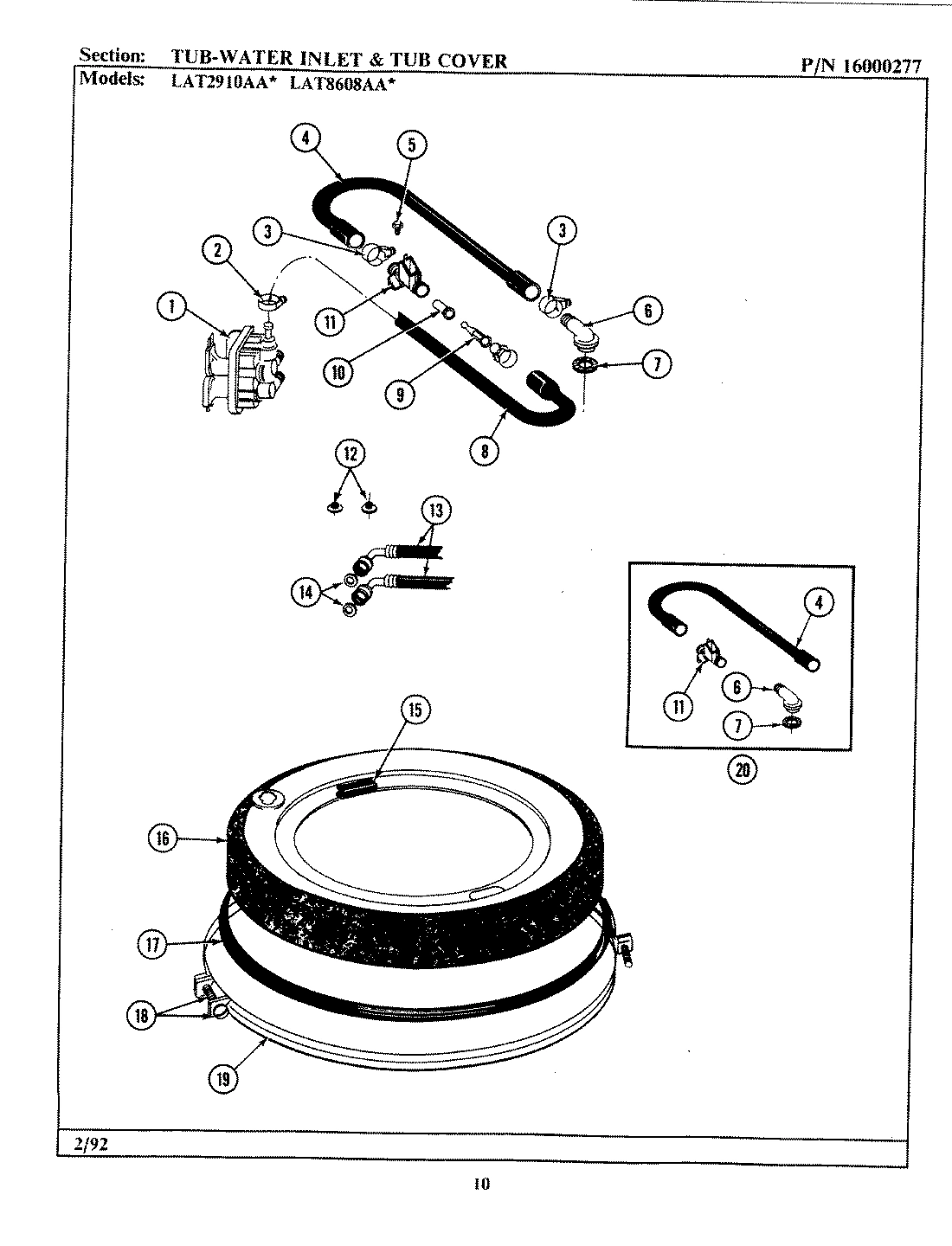 09 - TUB-WATER INLET & TUB COVER
