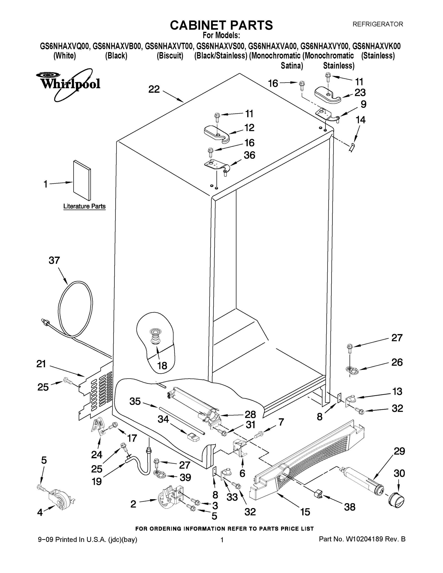 01 - CABINET PARTS