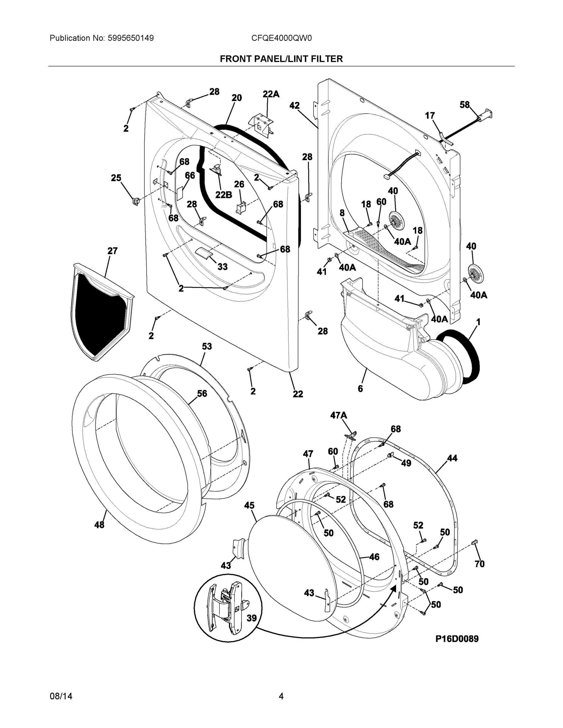 03 - FRONT PANEL/LINT FILTER
