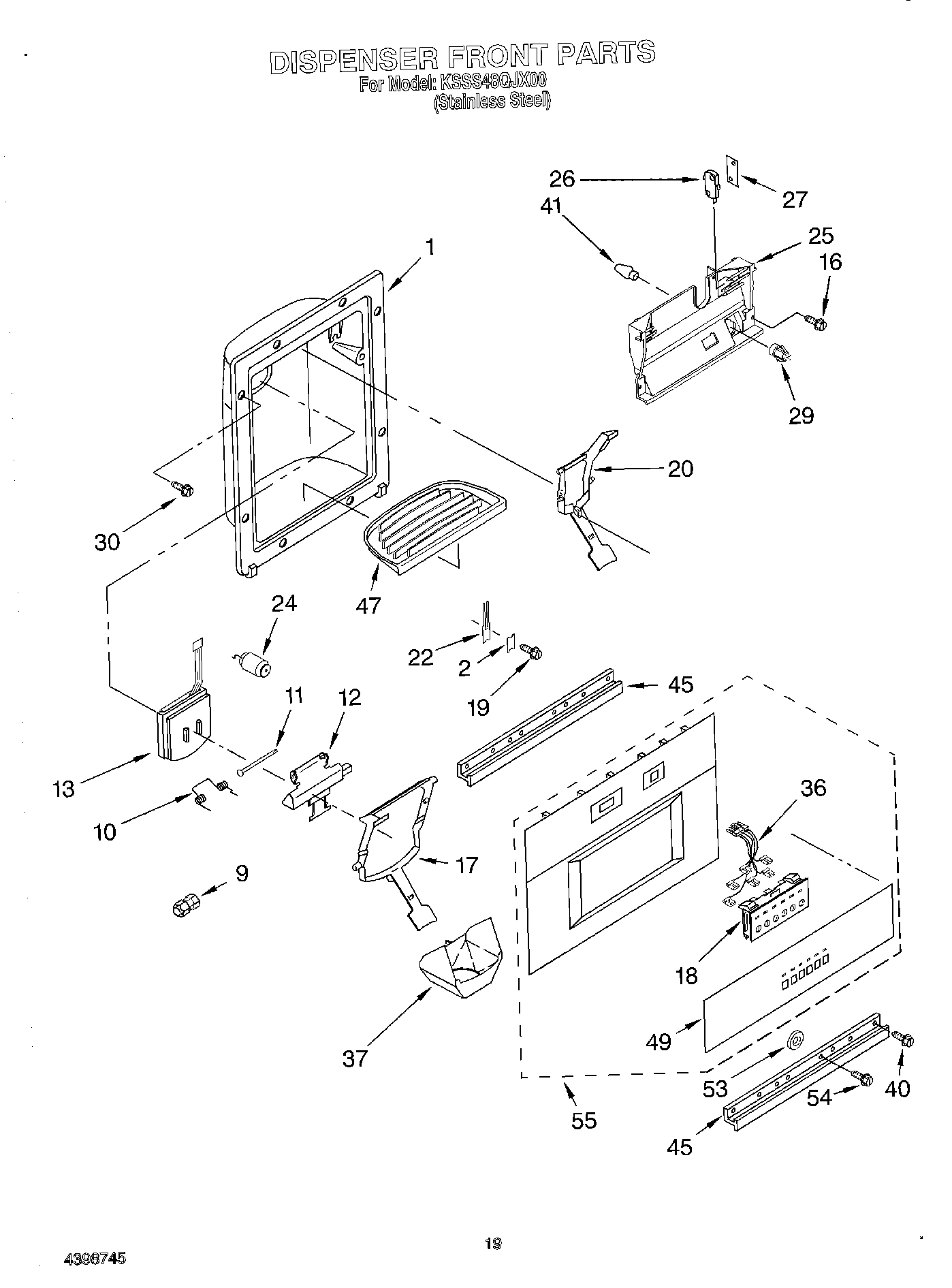 13 - DISPENSER FRONT