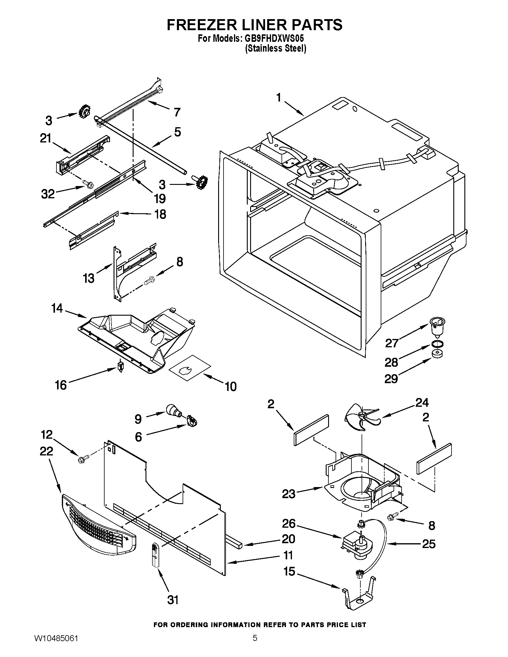 03 - FREEZER LINER PARTS