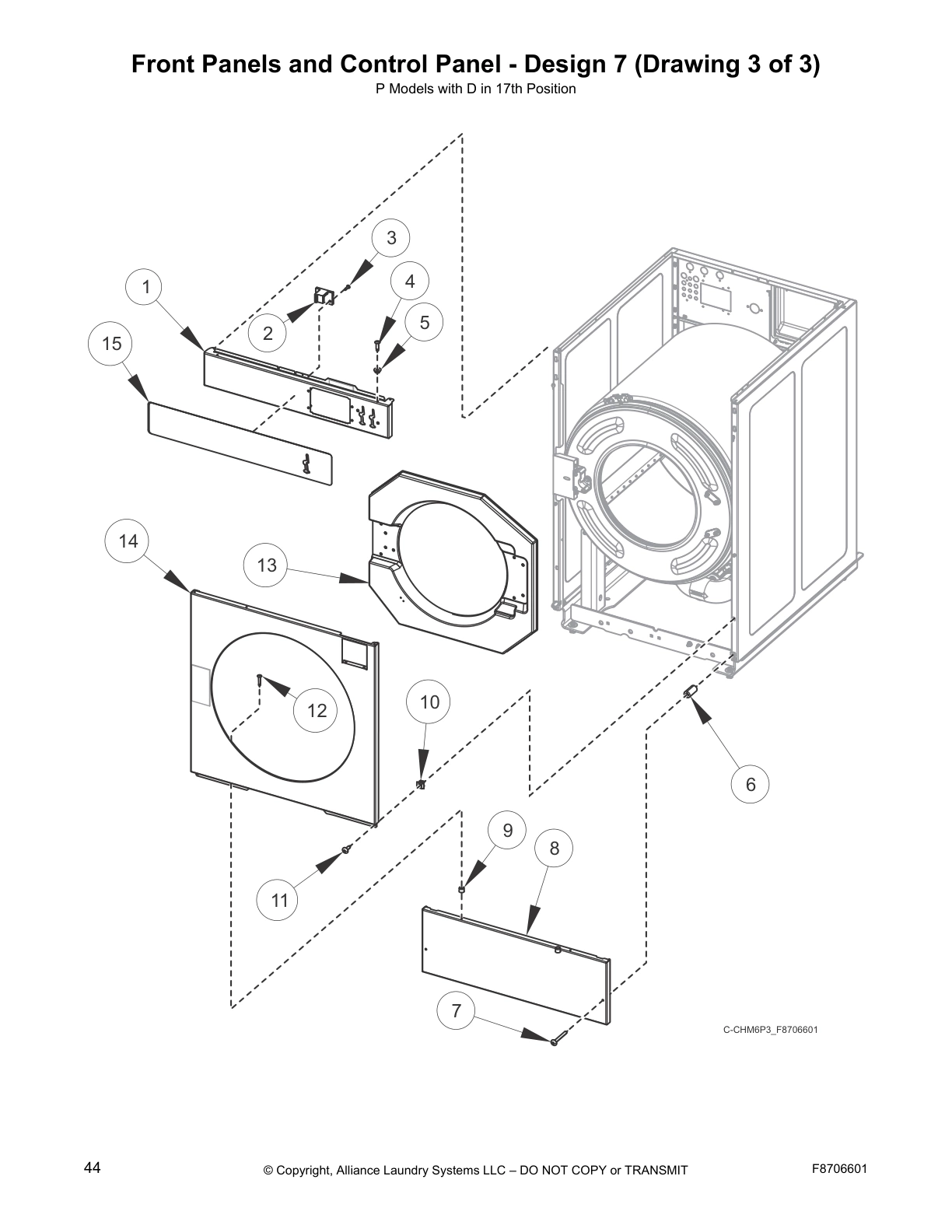 Front Panels and Control Panel - Design 7 (Drawing 3 of 3)