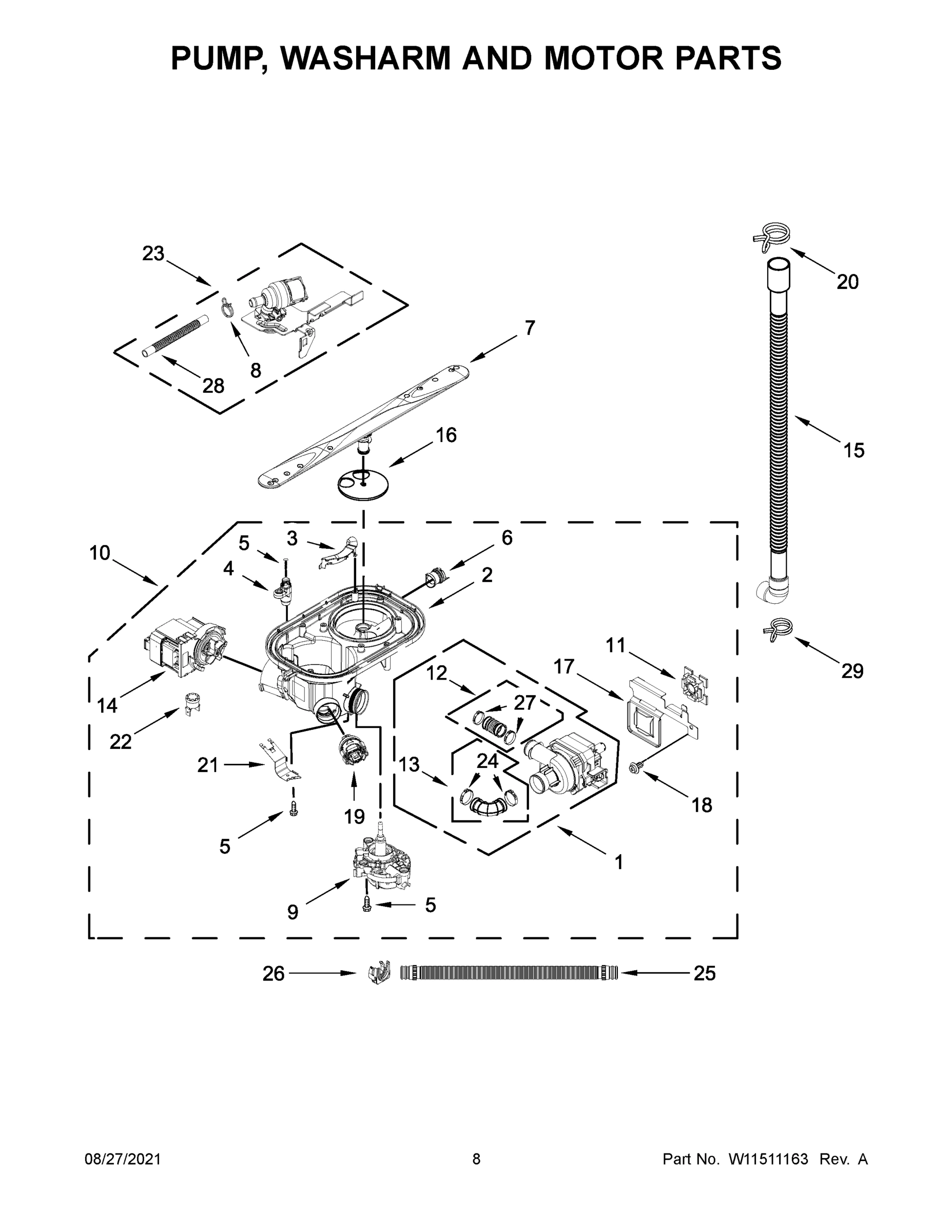 05 - PUMP, WASHARM AND MOTOR PARTS
