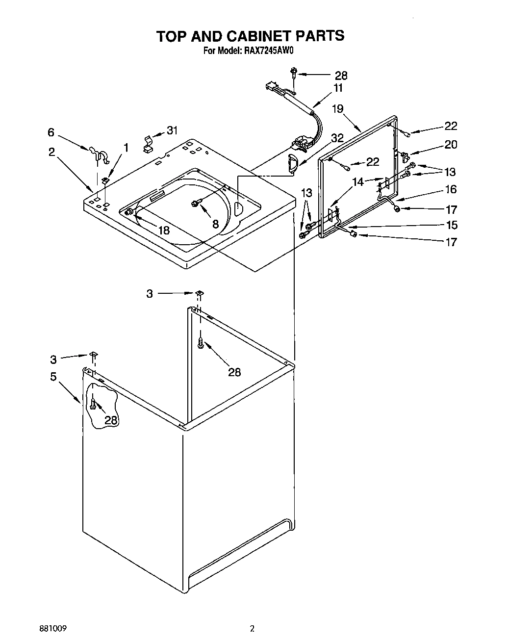 02 - TOP AND CABINET, LIT/OPTIONAL