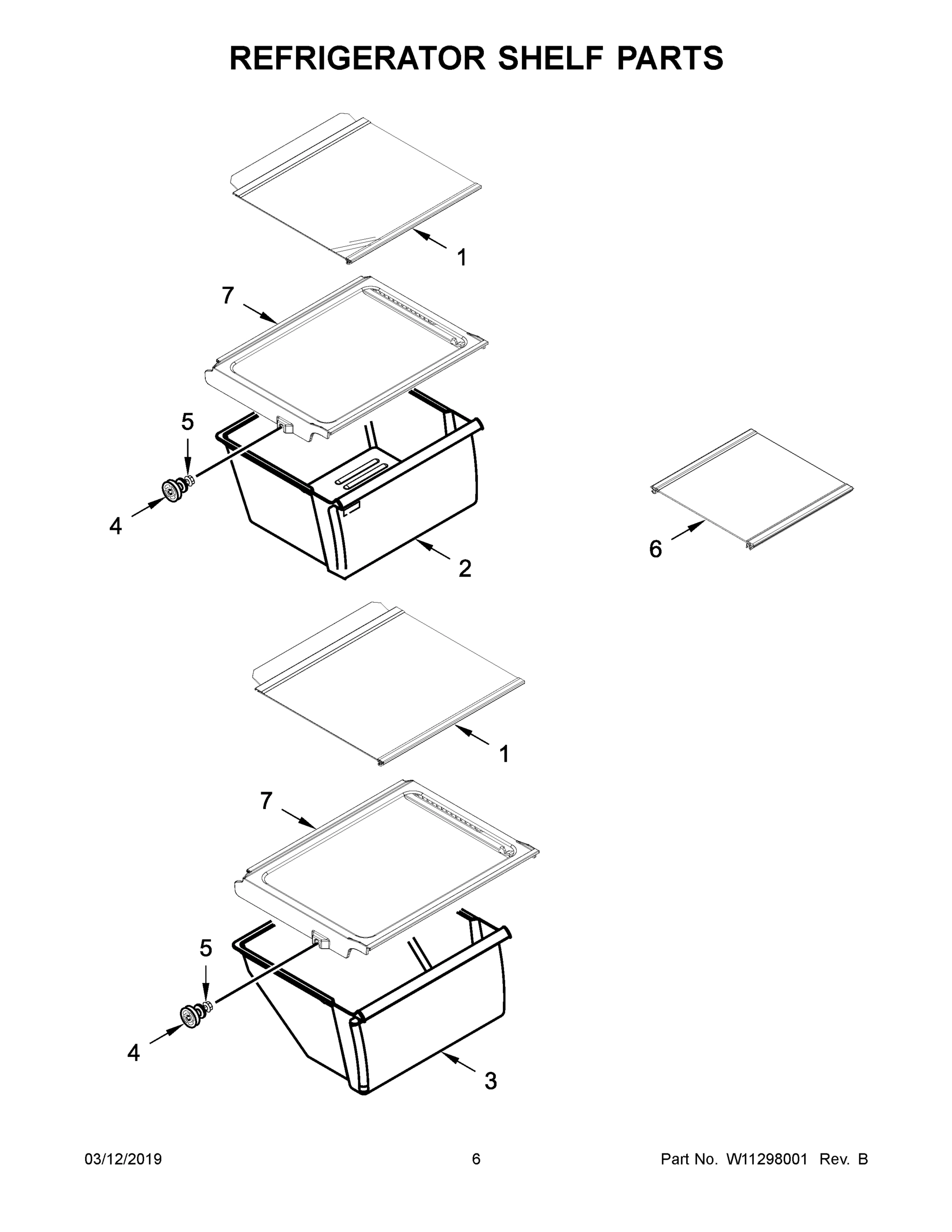 04 - REFRIGERATOR SHELF PARTS