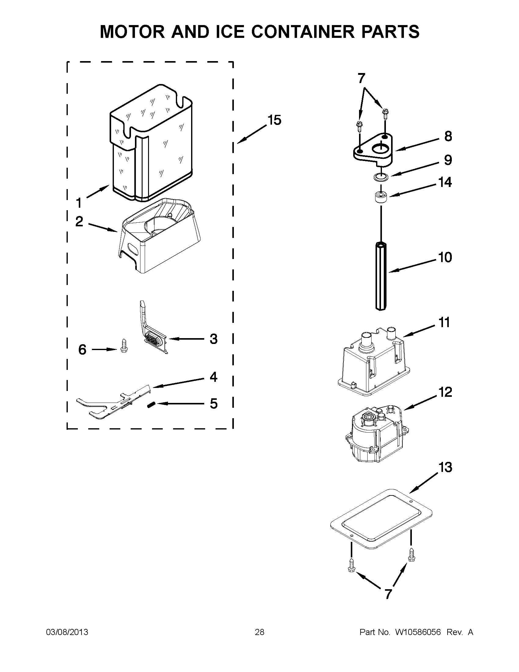 14 - MOTOR AND ICE CONTAINER PARTS