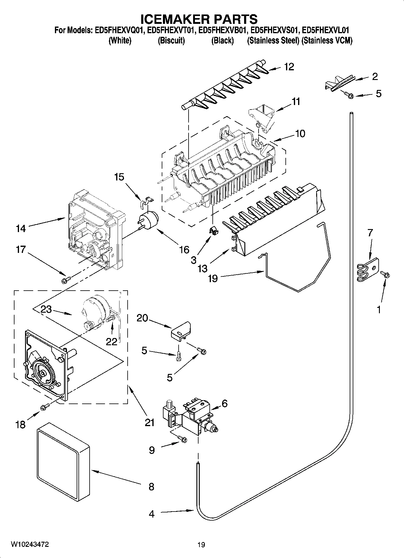 12 - ICEMAKER PARTS, OPTIONAL PARTS (NOT INCLUDED)