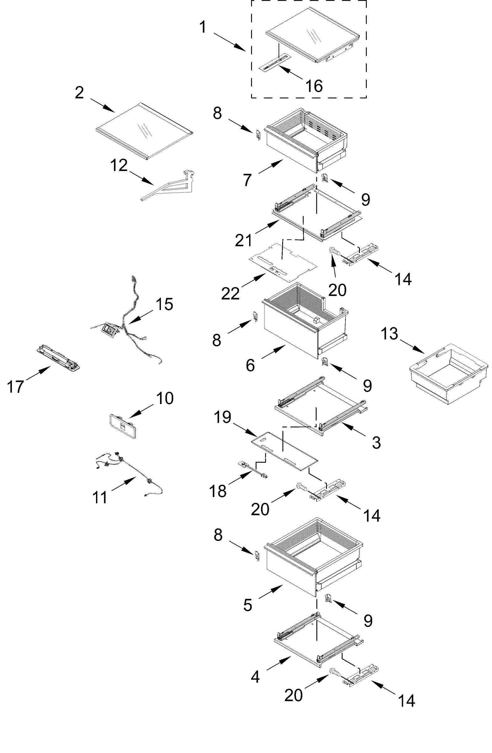 FREEZER SHELF PARTS
