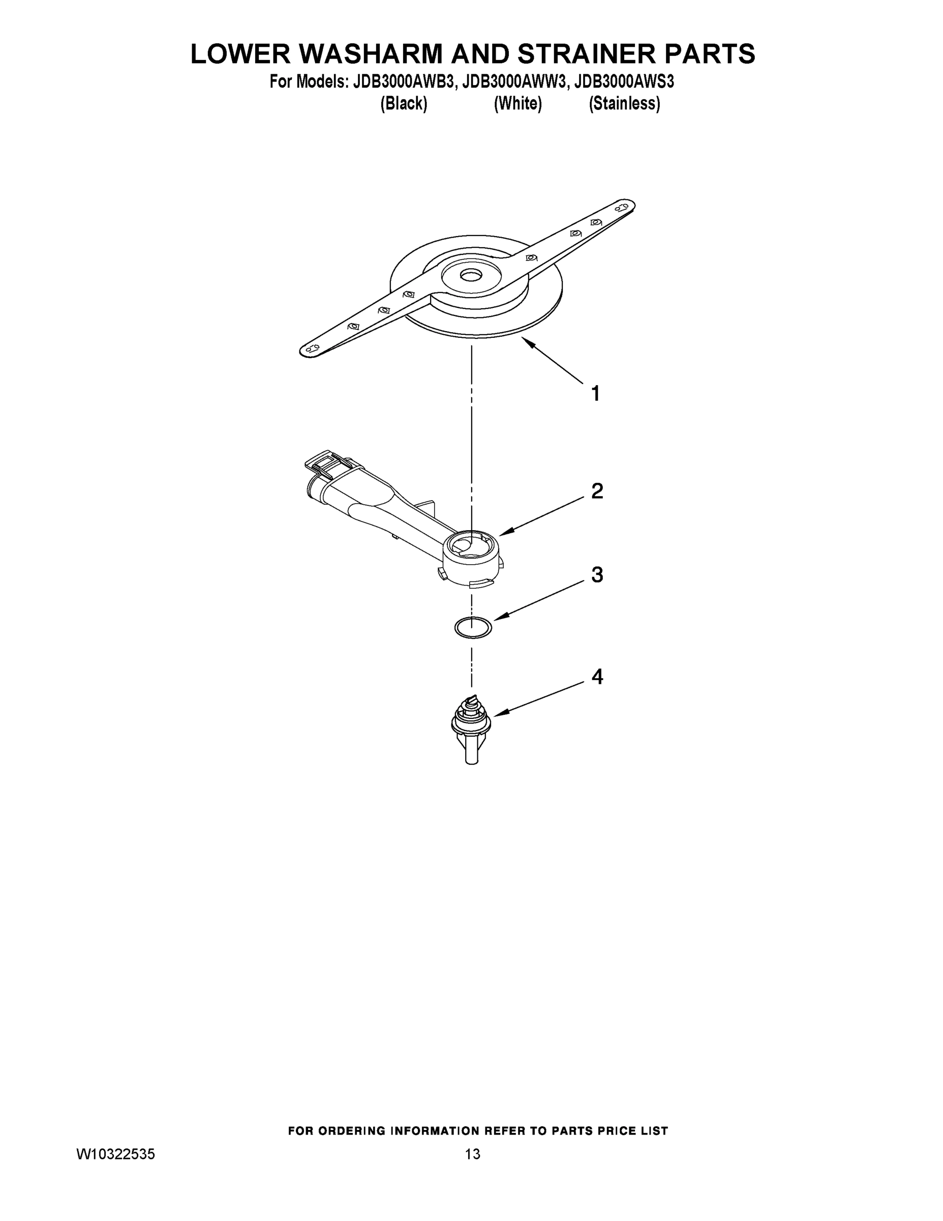 11 - LOWER WASHARM AND STRAINER PARTS