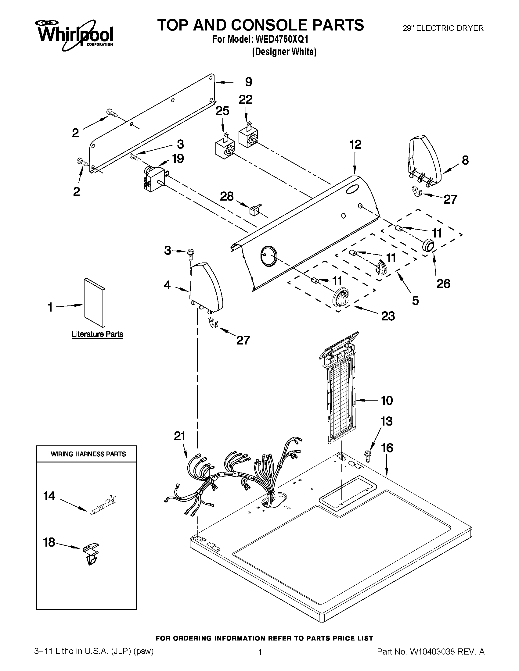01 - TOP AND CONSOLE PARTS